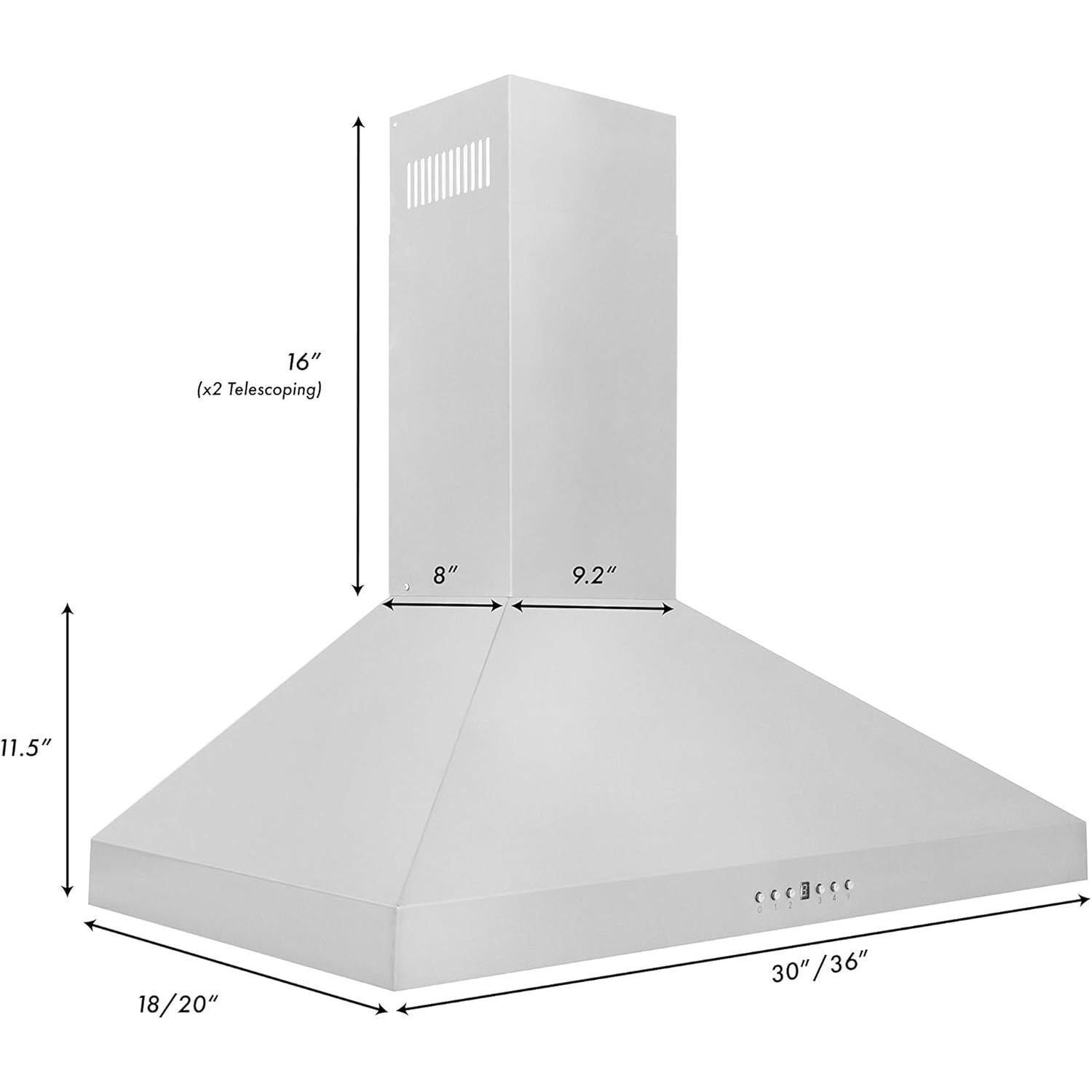 Campana Extractora ZLINE KL3-30 Acero Inoxidable 400 CFM