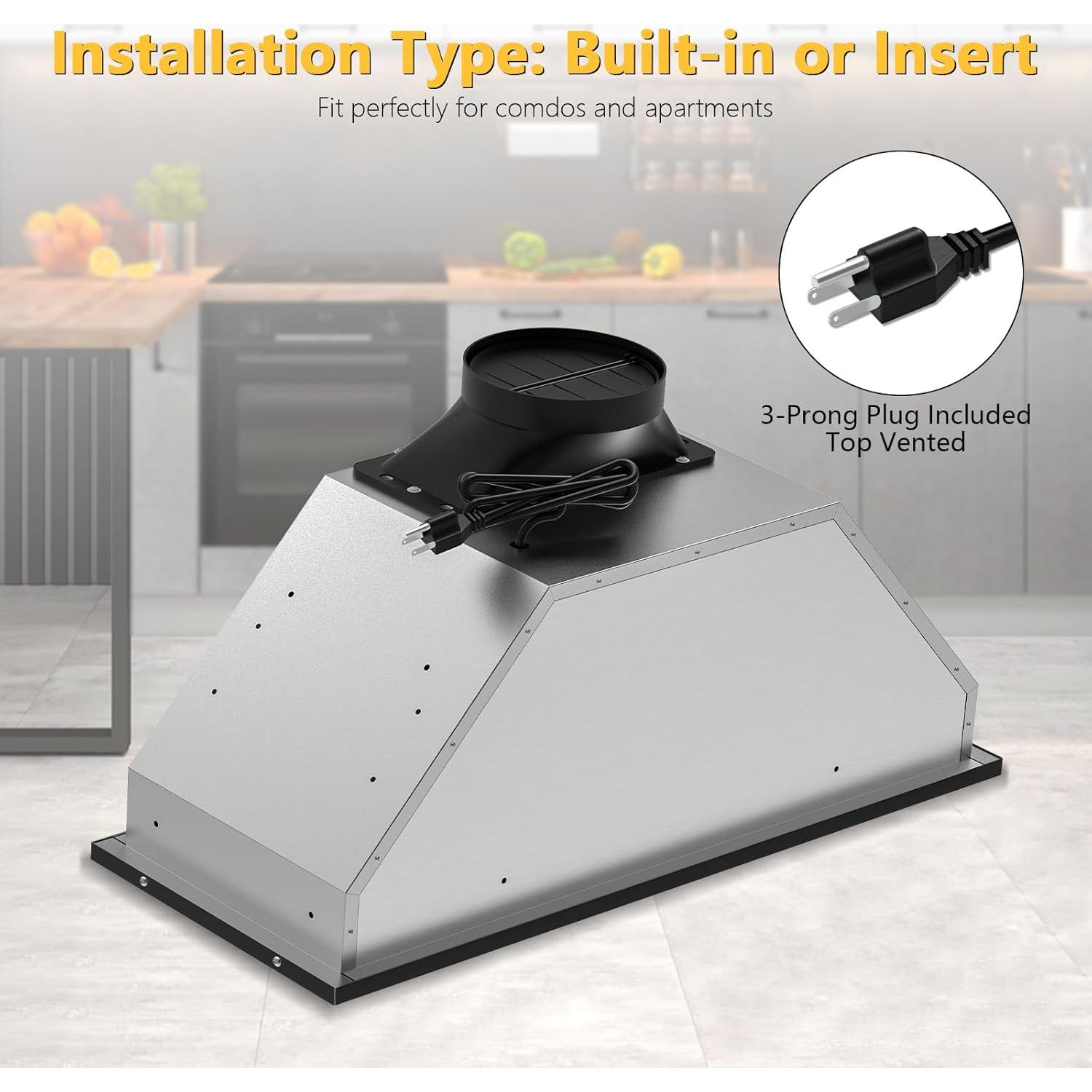 Campana Extractora Empotrada Turephe KMB02-30 900 CFM Acero Inoxidable