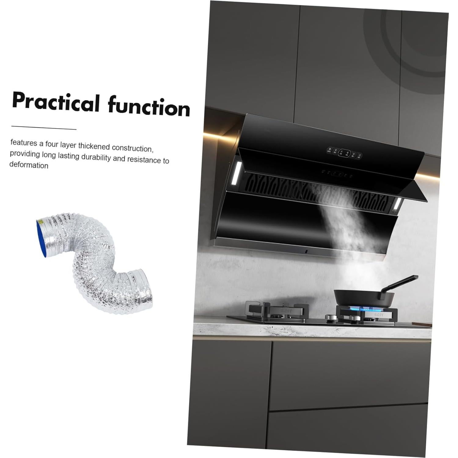 Manguera de Ventilación Flexible Aluminio 100cm Tofficu