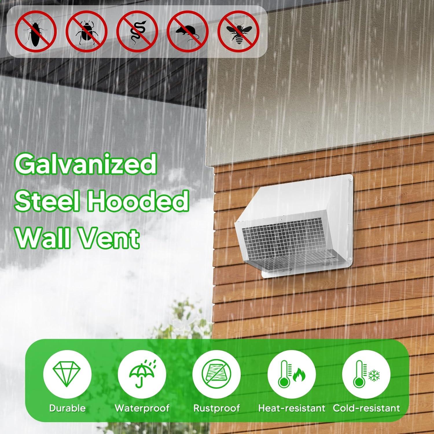 Ventilación de Pared LEIFEOSH 8 Pulgadas Acero Galvanizado