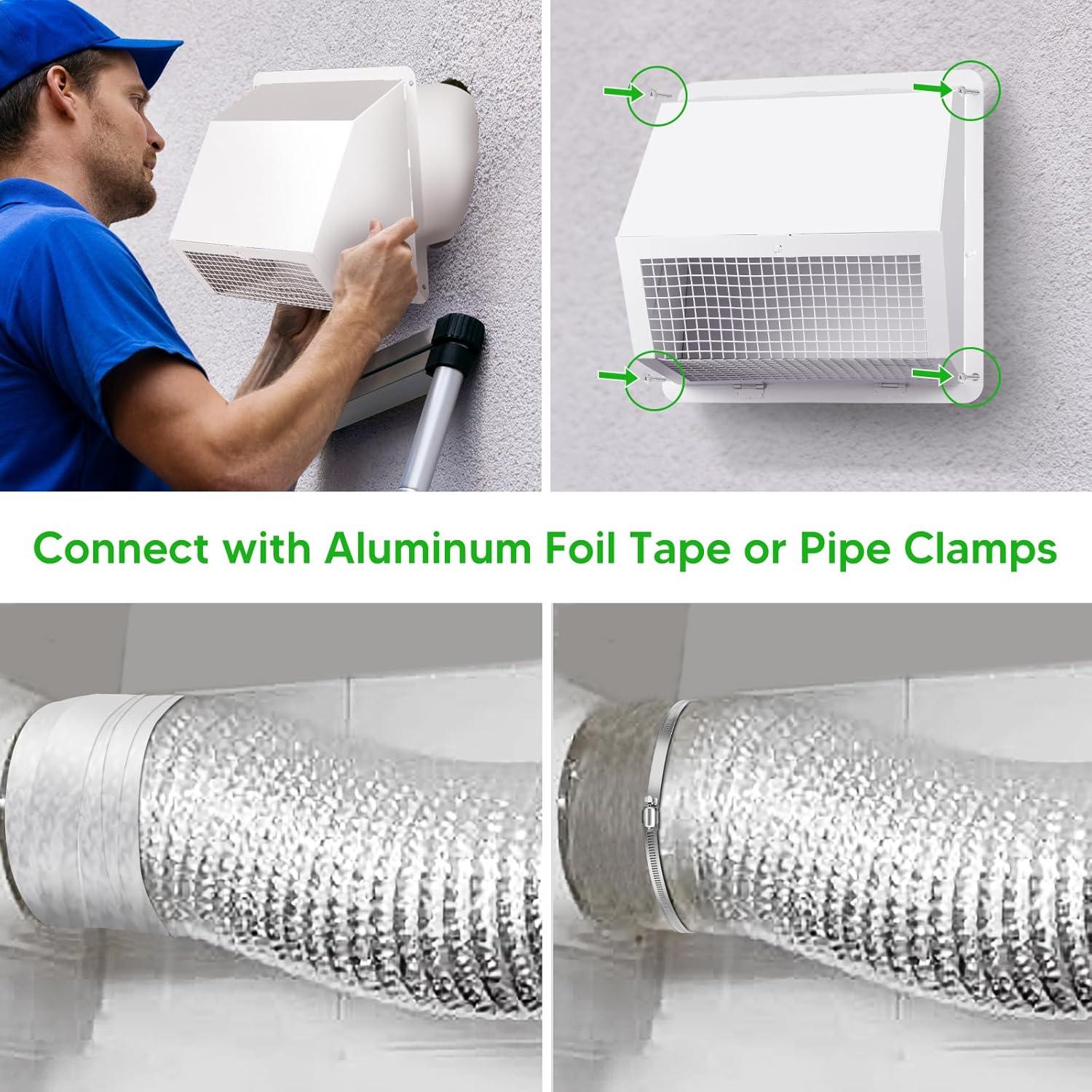 Ventilación de Pared LEIFEOSH 8 Pulgadas Acero Galvanizado