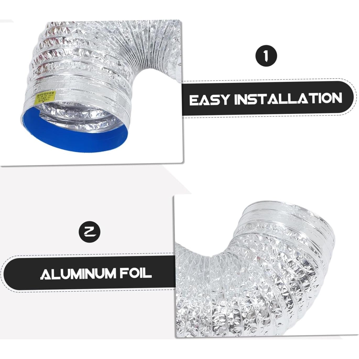 Conducto de Ventilación Flexible KALLORY 100cm Aluminio Plata