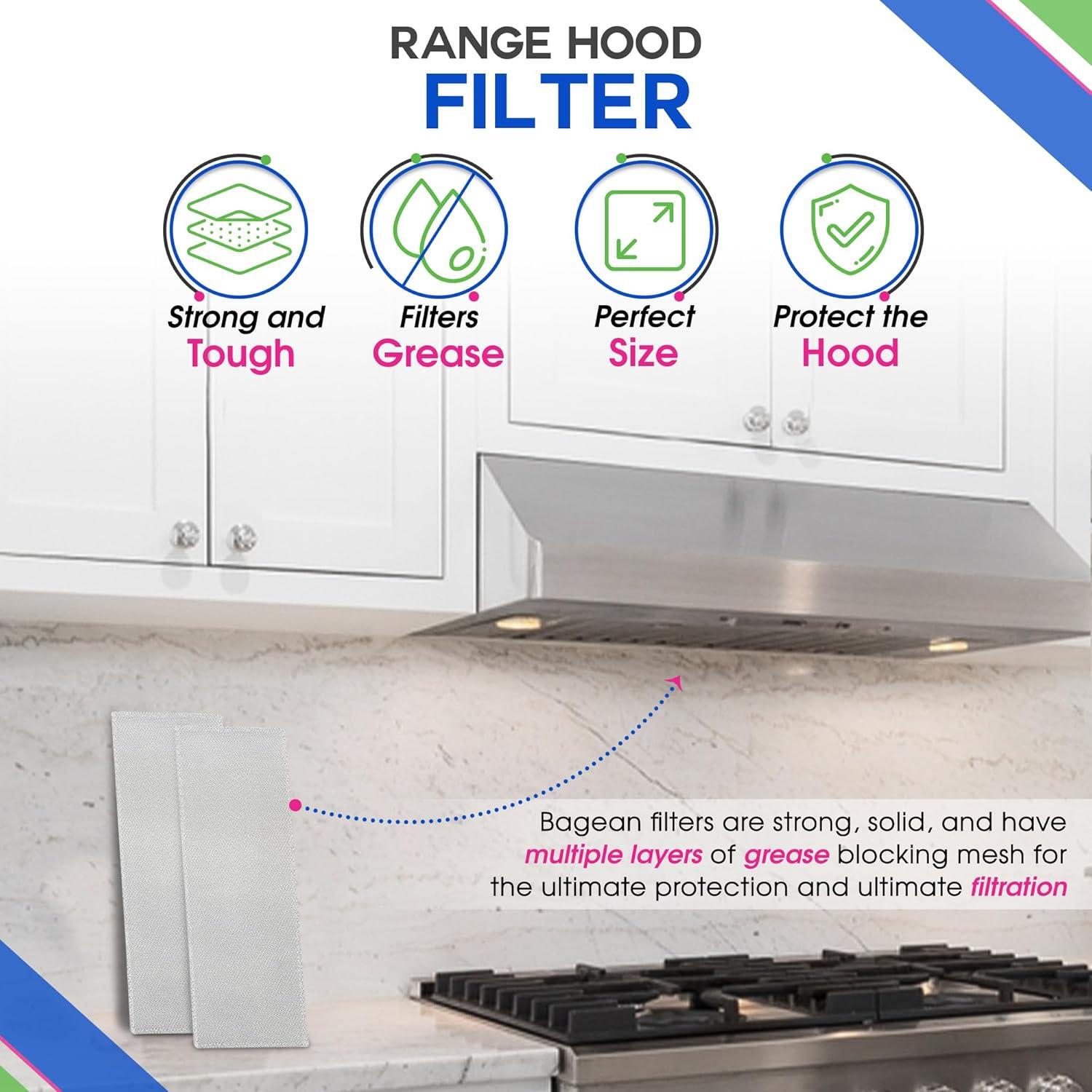 Filtro de Ventilación Bagean 14.9 cm x 43 cm Aluminio 2 Piezas