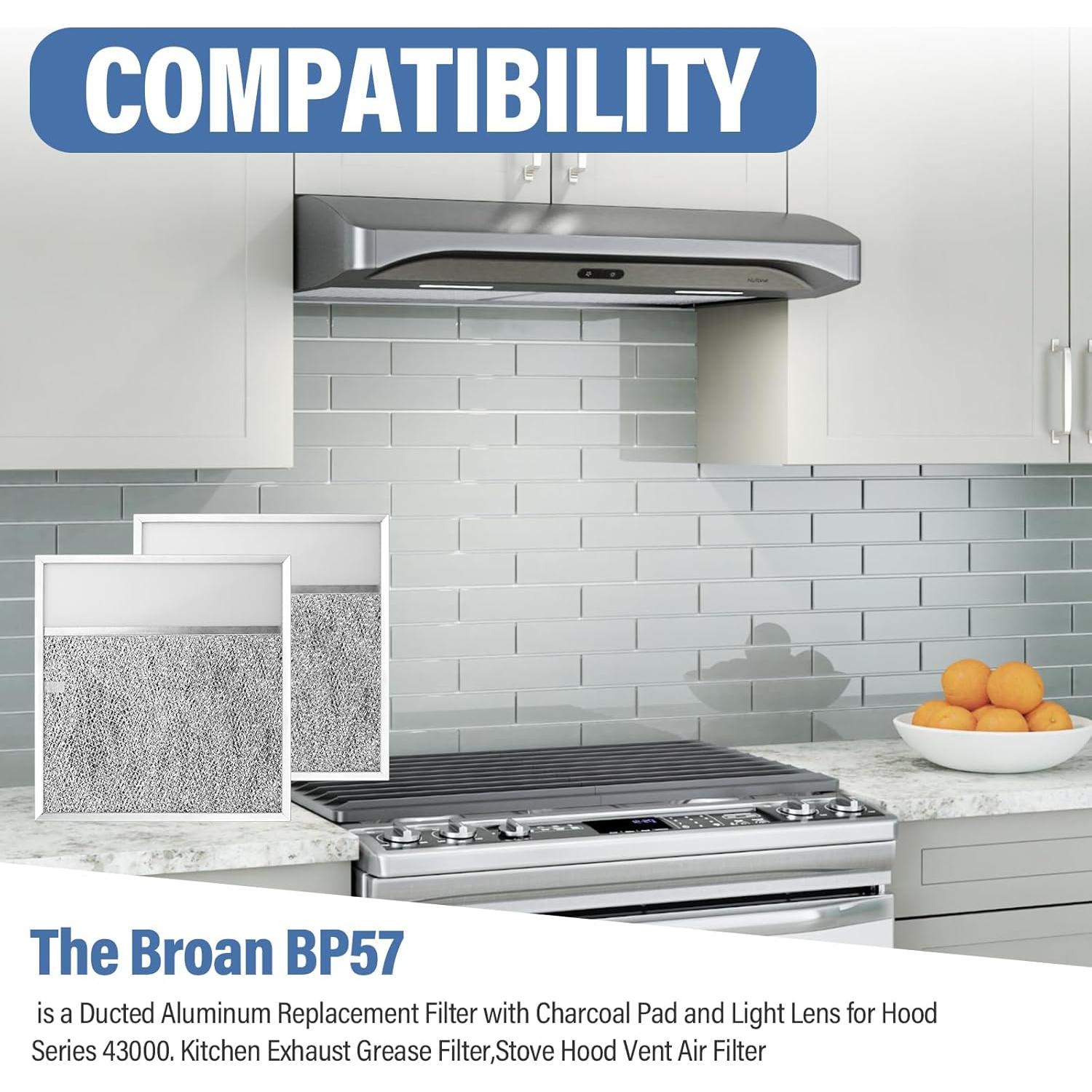 Filtro de Grasa Aluminio BP57 con Lente de Luz Broan-NuTone