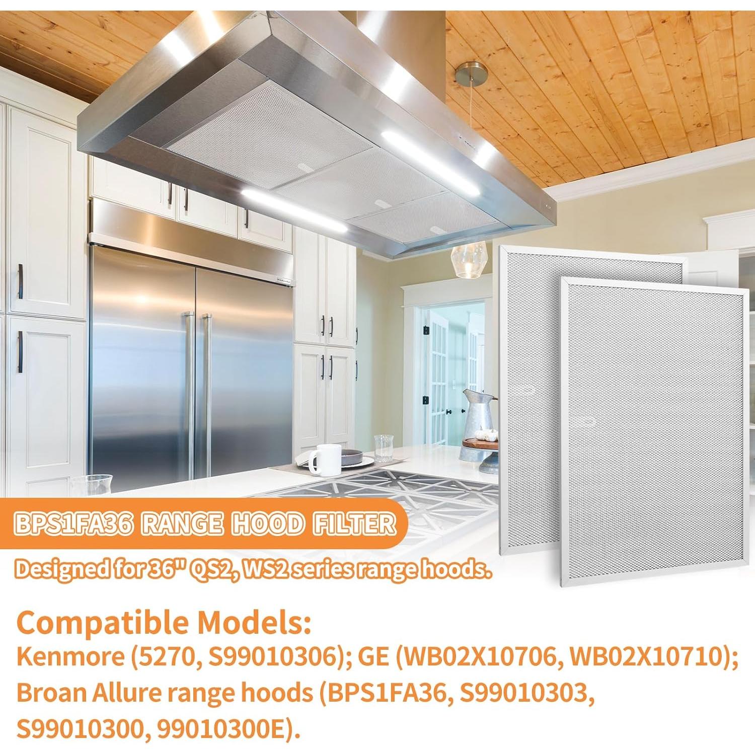 Filtro de Ventilación de Campana WZKO BPS1FA36 2 Paquete 298x438x9mm