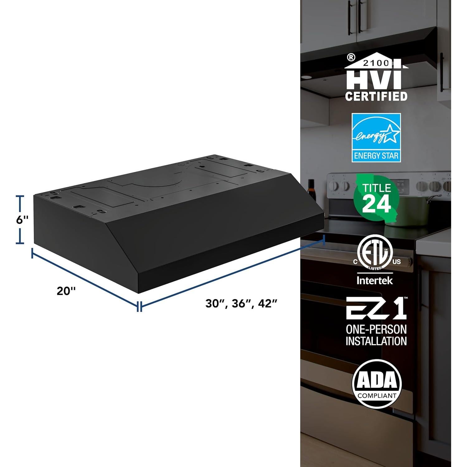 Campana Extractora Bajo Gabinete Broan-NuTone 91x15cm 350 CFM