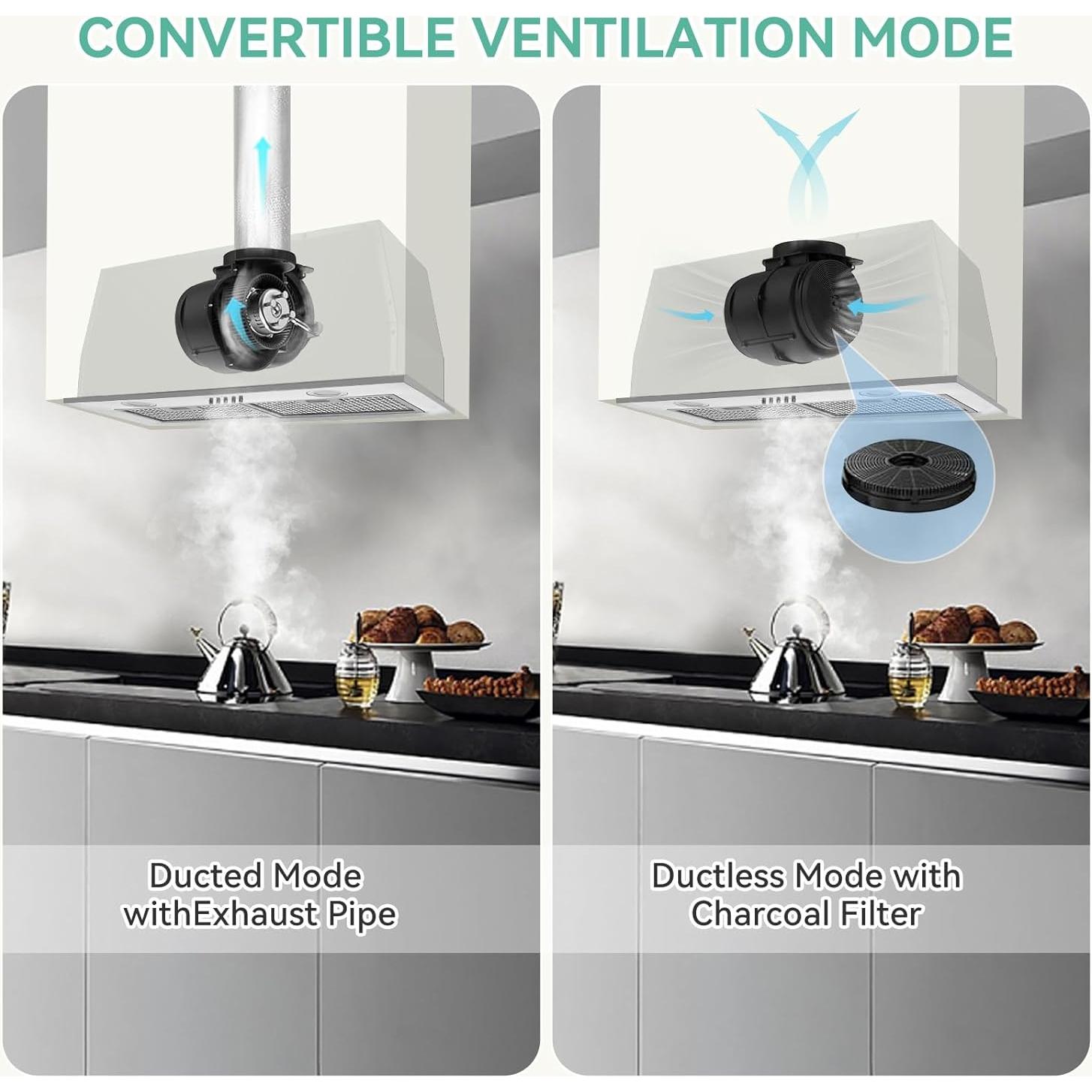 Campana de Cocina Empotrada KENDRAJA 76.2 cm 700 CFM LED