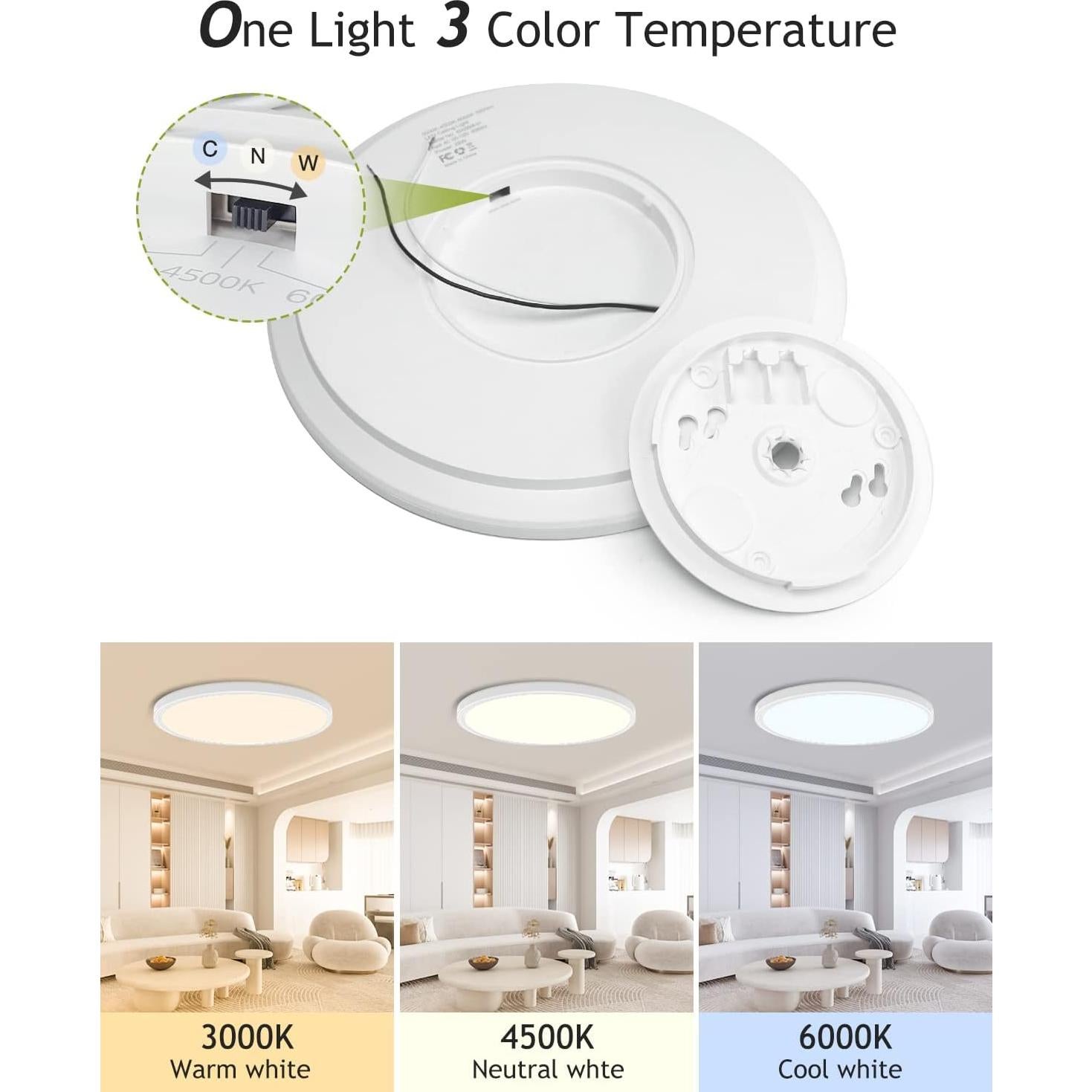 Lámpara de Techo LED Hepside 30cm 28W Regulable 3 Colores