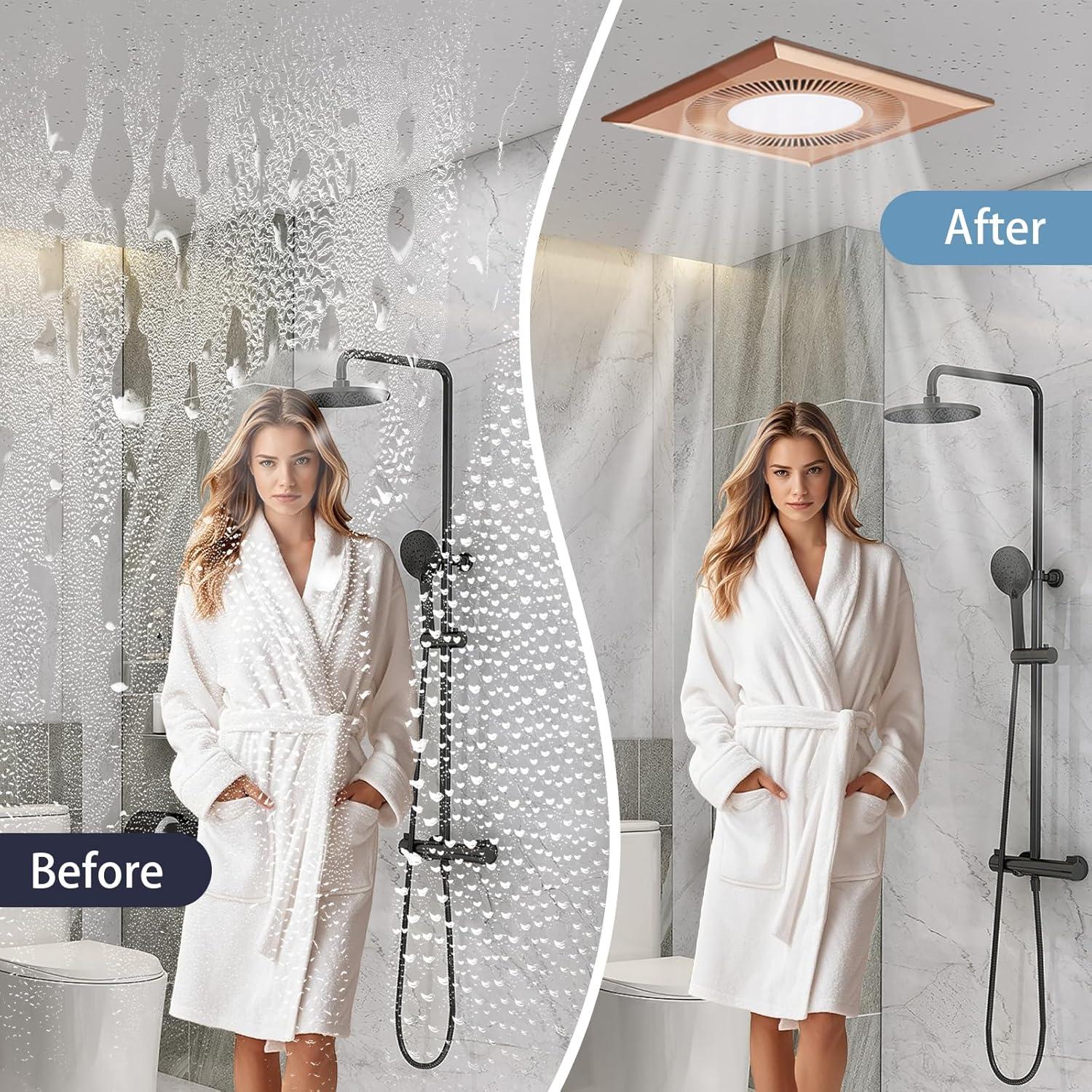 Ventilador Extractor de Baño JNNXZZ con Luz LED 30x30cm