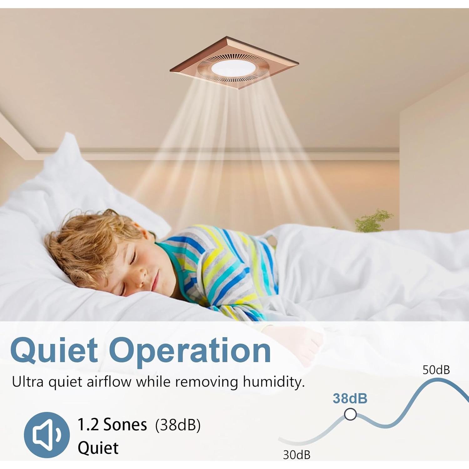 Ventilador Extractor de Baño JNNXZZ con Luz LED 30x30cm