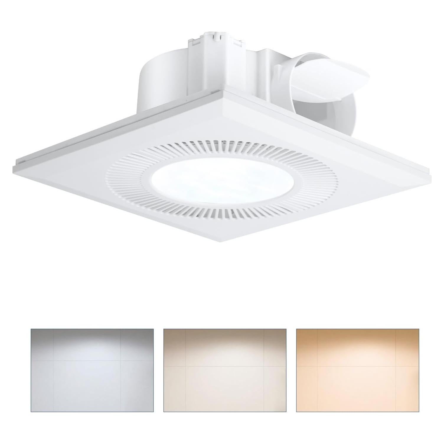 Ventilador de Baño con Luz LED FrexCheng 30W Silencioso 110 CFM