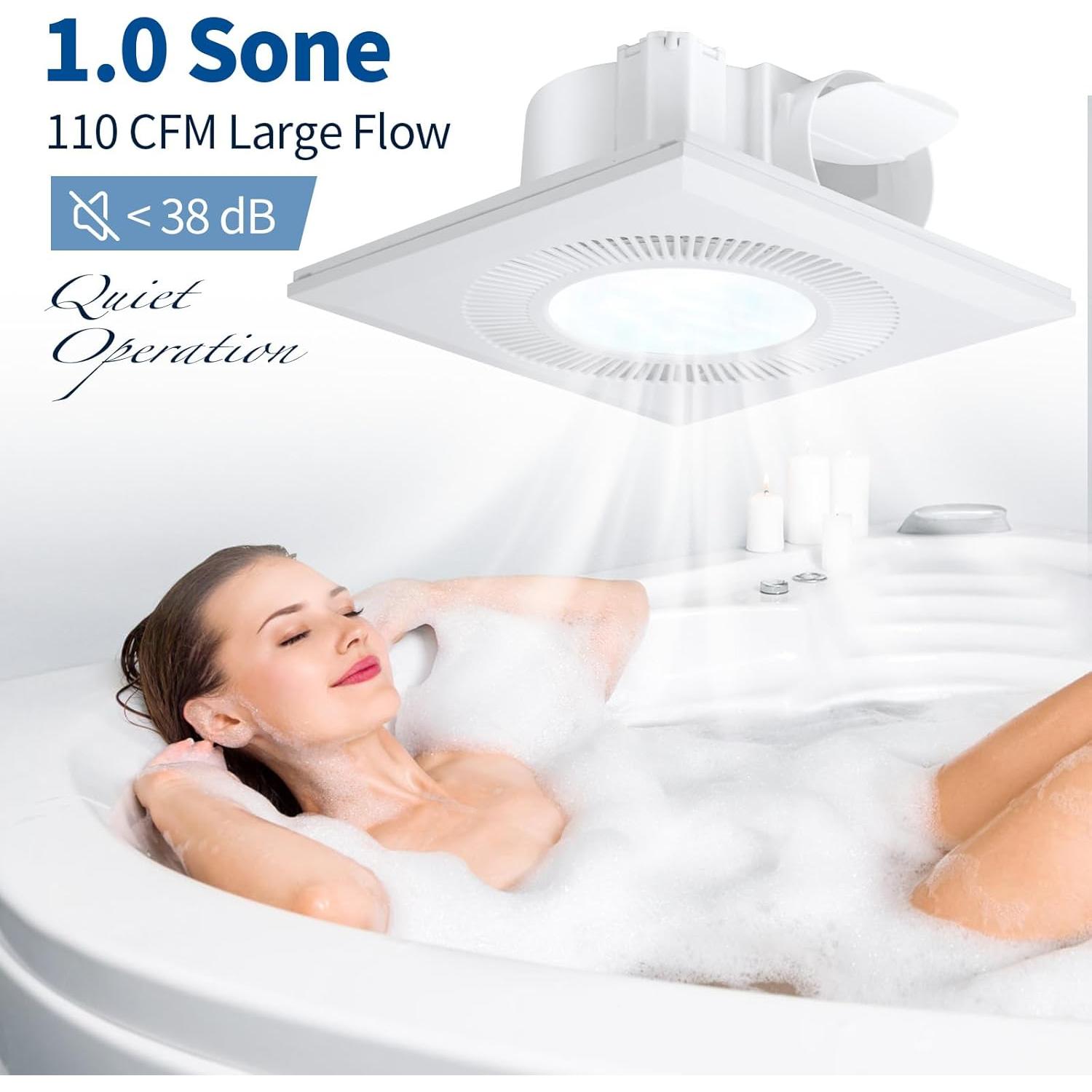 Ventilador de Baño con Luz LED FrexCheng 30W Silencioso 110 CFM