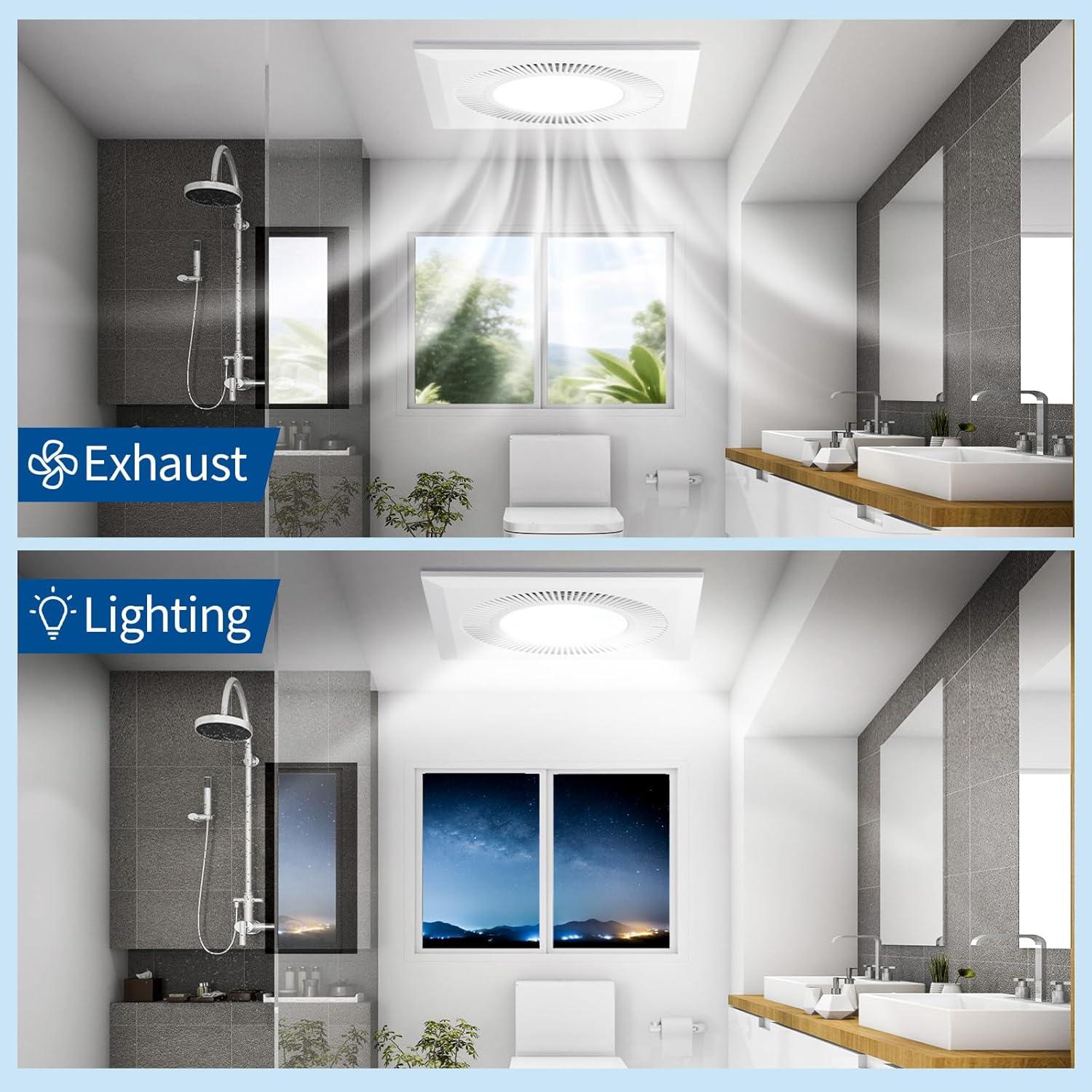 Ventilador de Baño con Luz LED FrexCheng 30W Silencioso 110 CFM