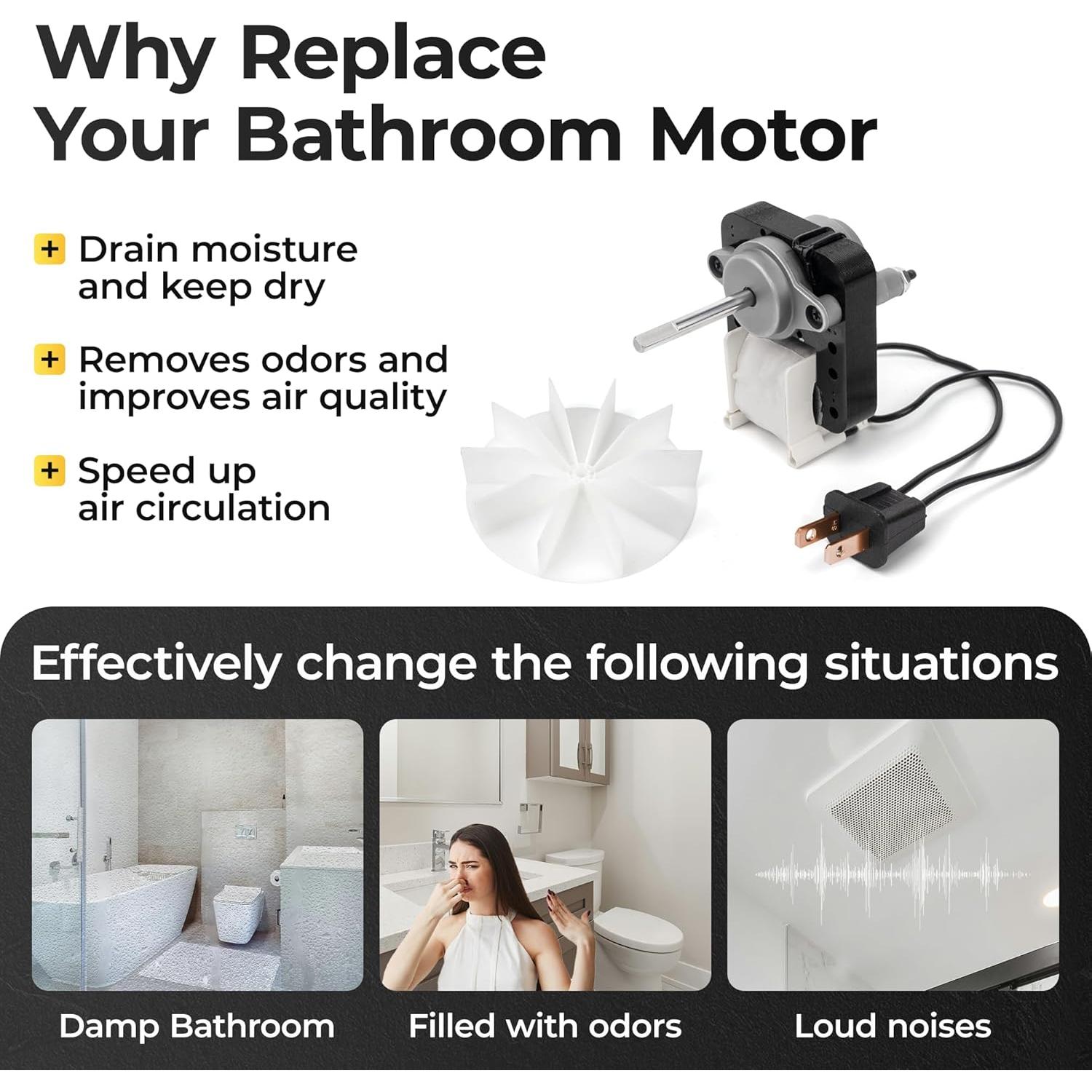 Motor de Ventilador de Baño Universal Fetechmate SM550 50CFM 120V