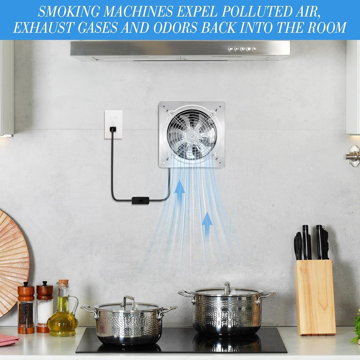 Ventilador de Escape 10" Yaocom 988 CFM Plata para Baño y Cocina