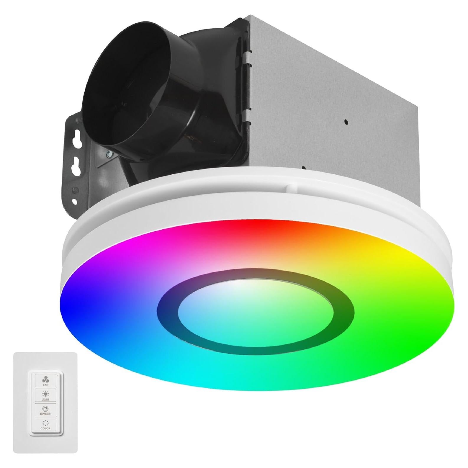 Ventilador de Baño Homewerks 7141-80-RGB con Luz LED y Sensor