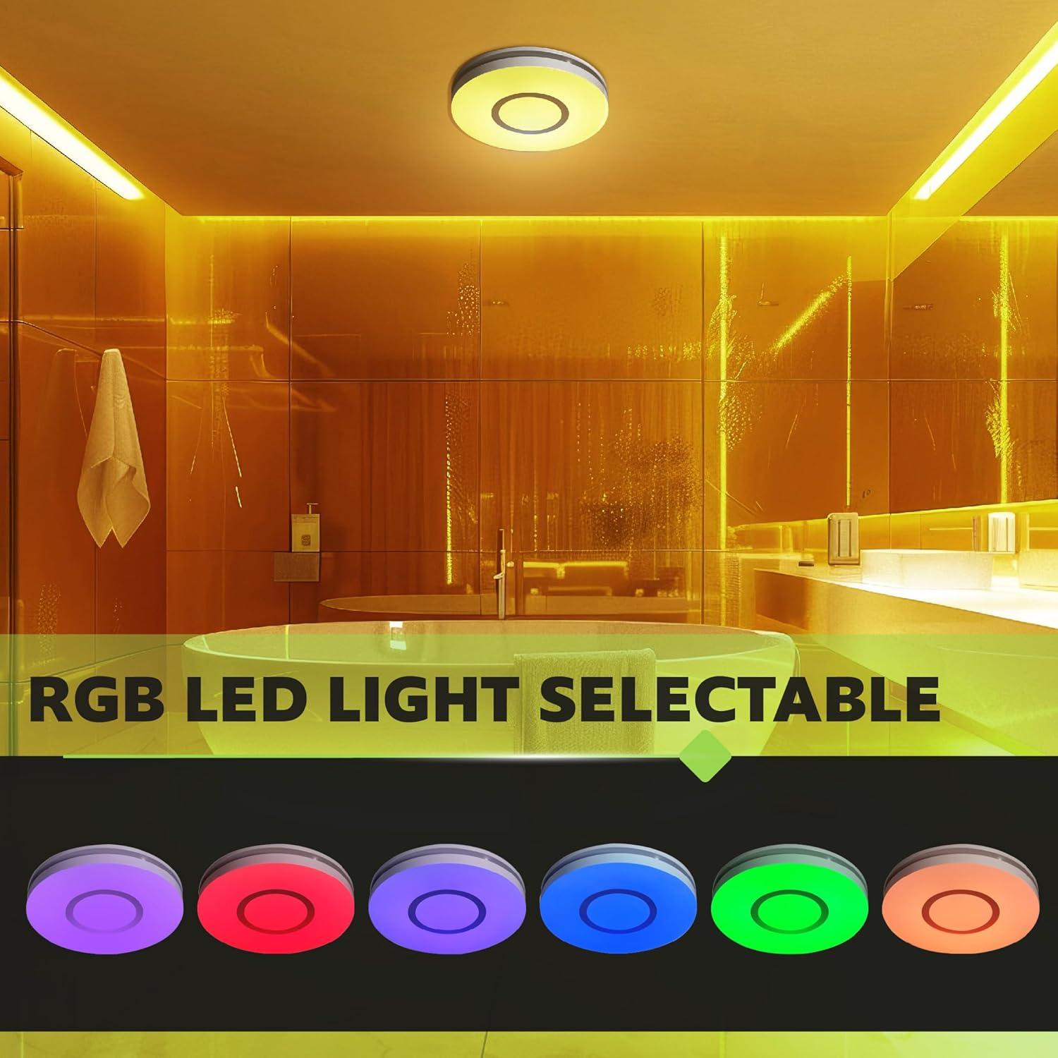 Ventilador de Baño Homewerks 7141-80-RGB con Luz LED y Sensor