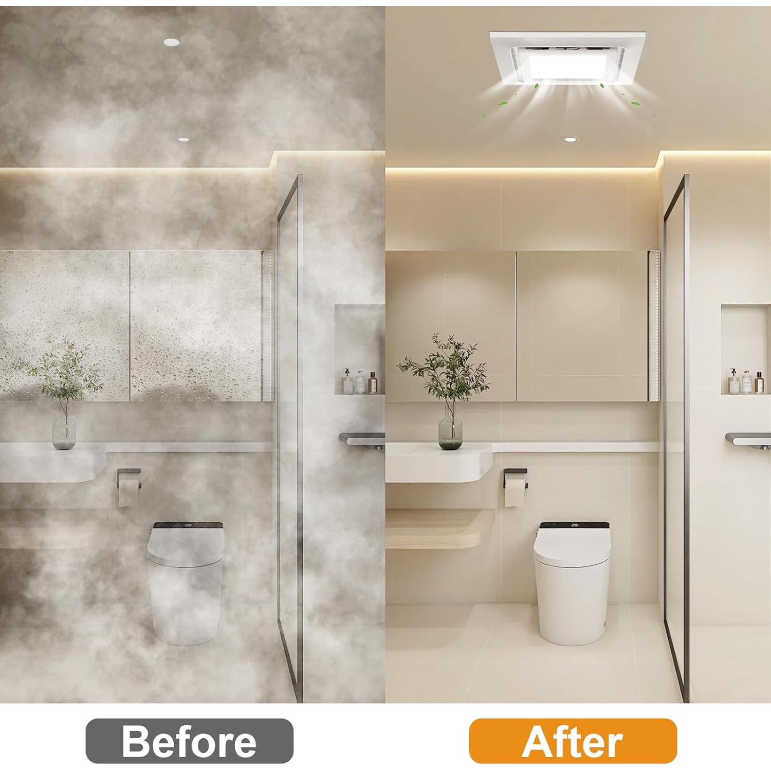 Ventilador de Extracción para Baño TOYOUSEA 30x30cm LED 1500lm