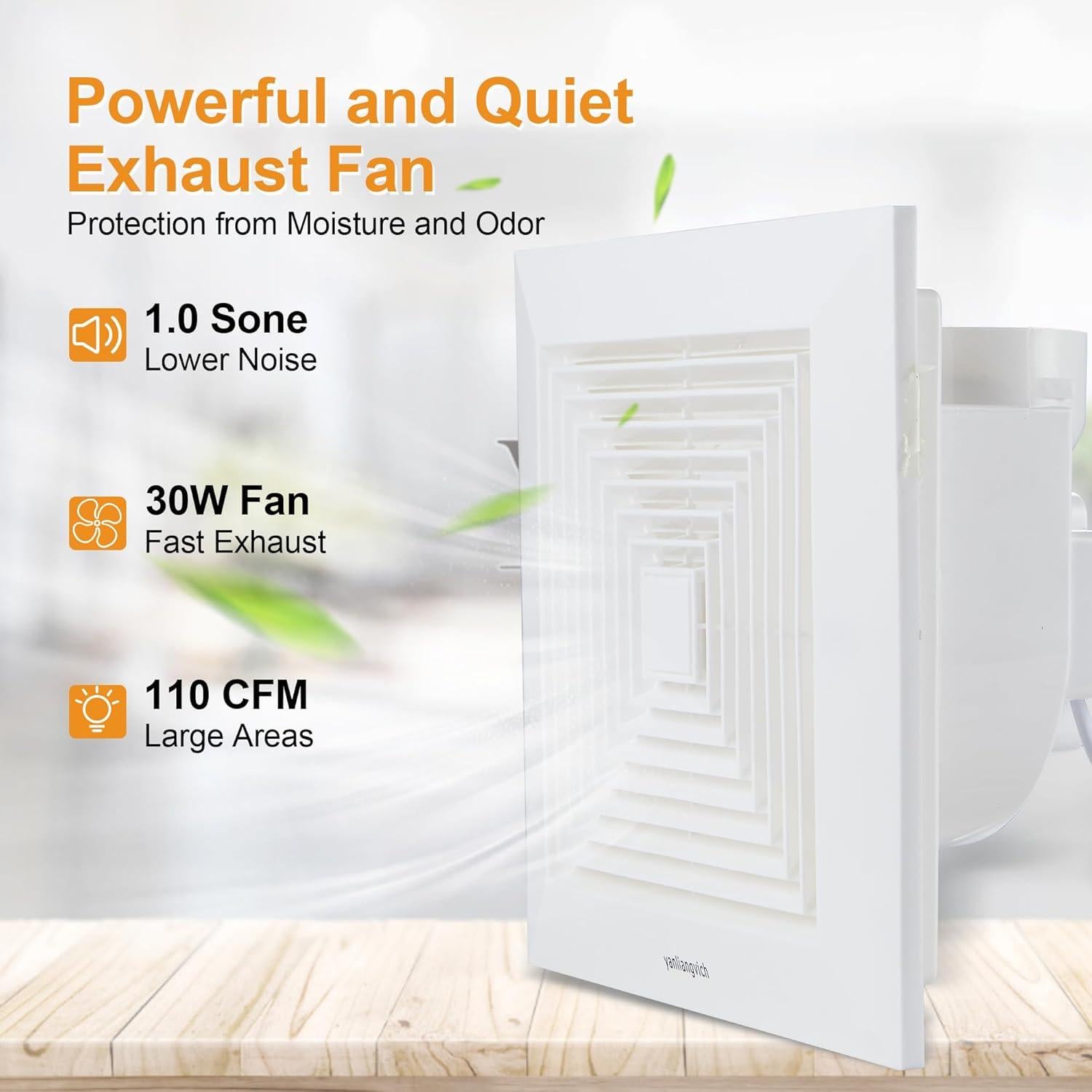 Ventilador Extractor de Baño Yanliangvich 30cm Silencioso 110 CFM