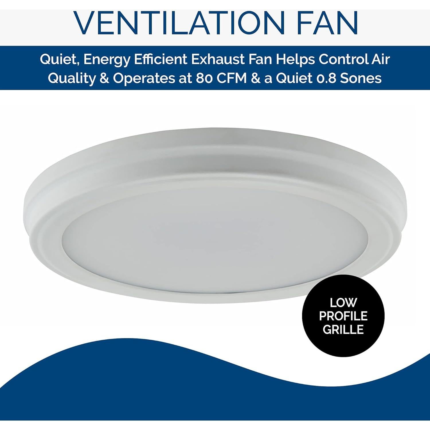 Ventilador de Baño Broan-NuTone AER80LWH 80 CFM LED Blanco