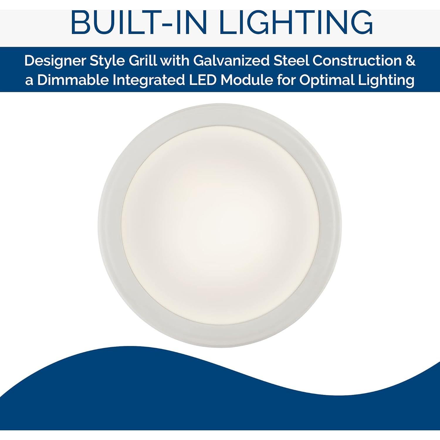 Ventilador de Baño Broan-NuTone AER80LWH 80 CFM LED Blanco