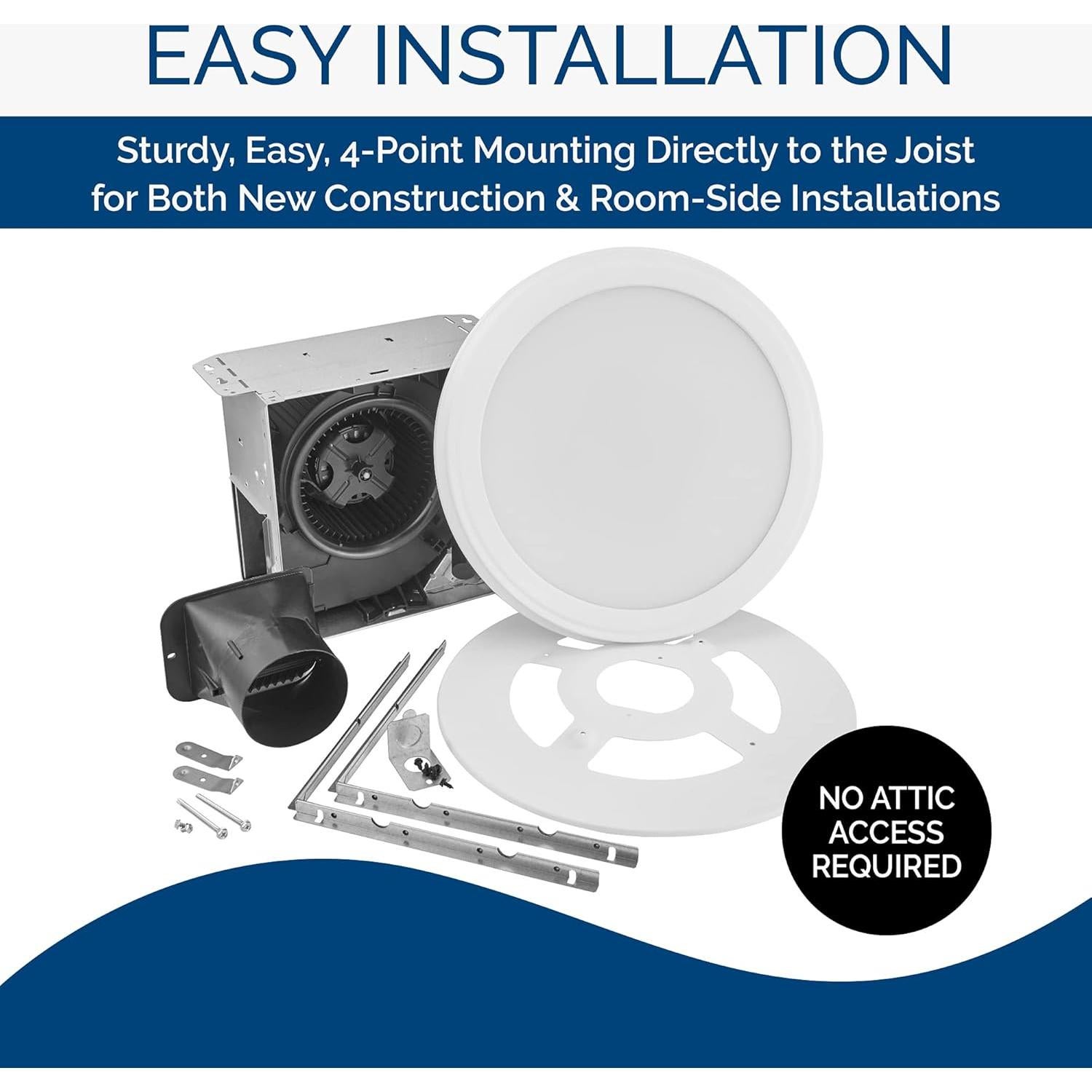 Ventilador de Baño Broan-NuTone AER80LWH 80 CFM LED Blanco