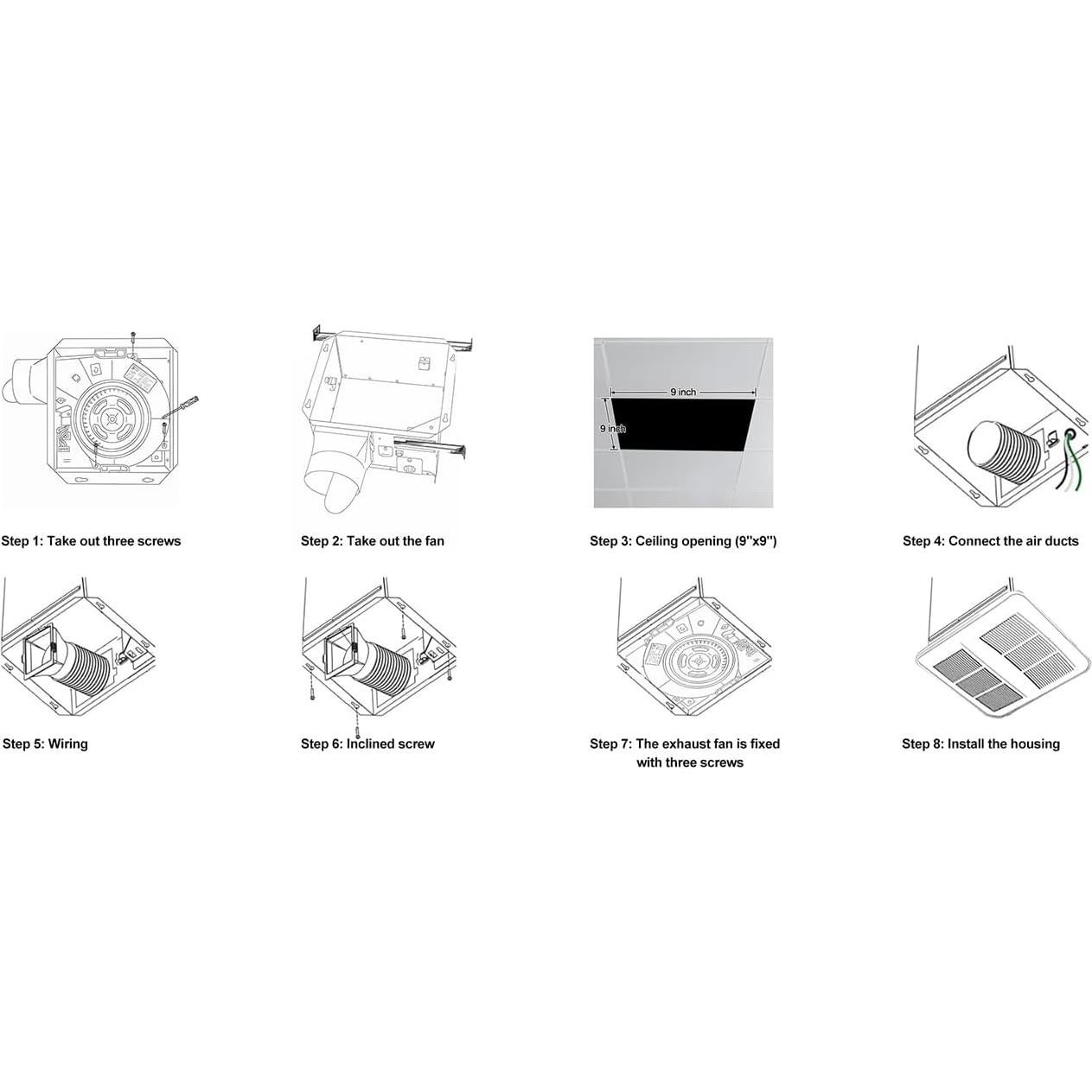 Ventilador Extractor de Baño Awoco 90 CFM Silencioso 0.8 Sone