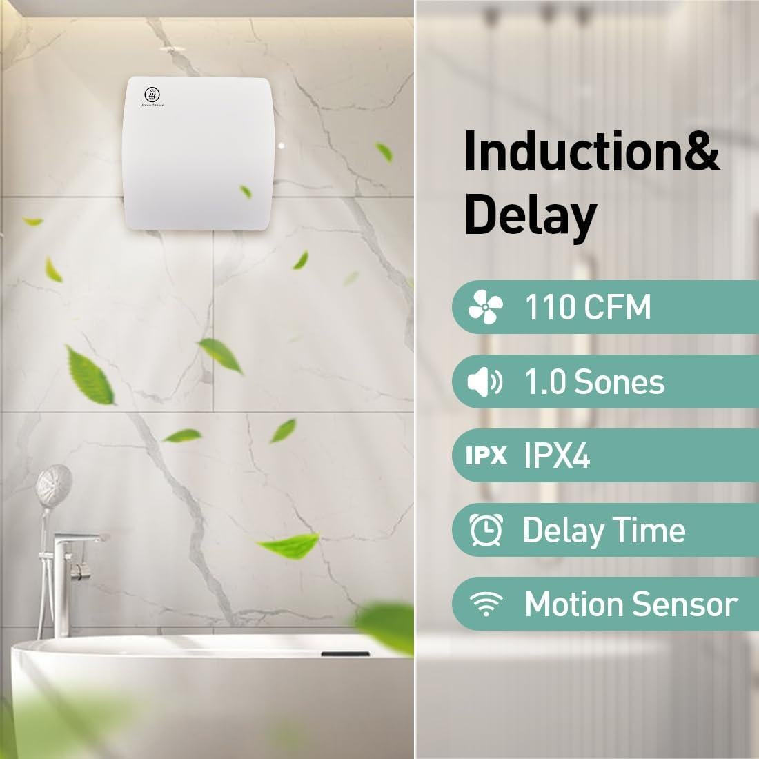 Ventilador de extracción Hehou 15.24 cm con sensor de movimiento