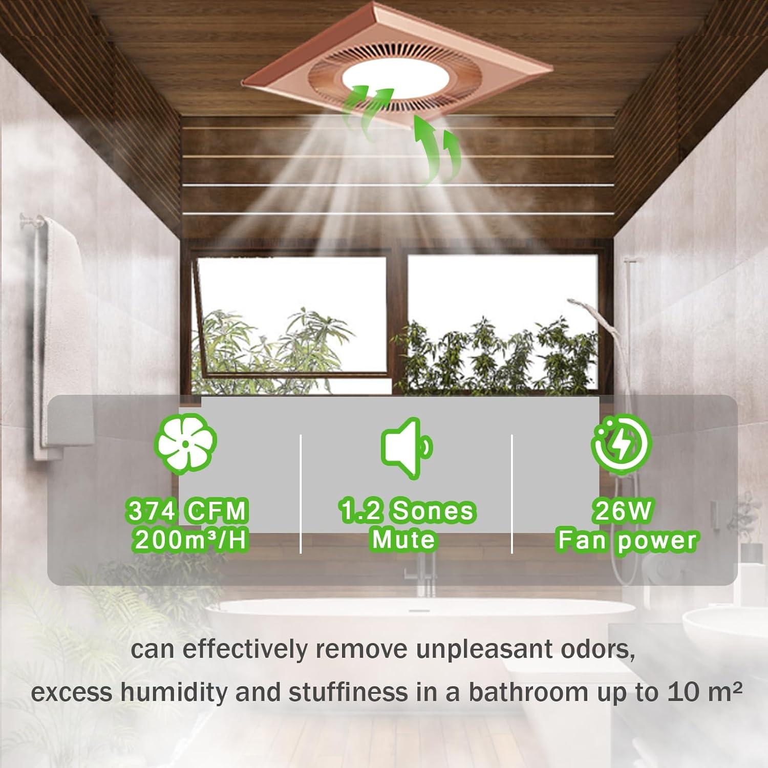 Ventilador Extractor de Baño OKCMTR con Luz LED 30x30cm