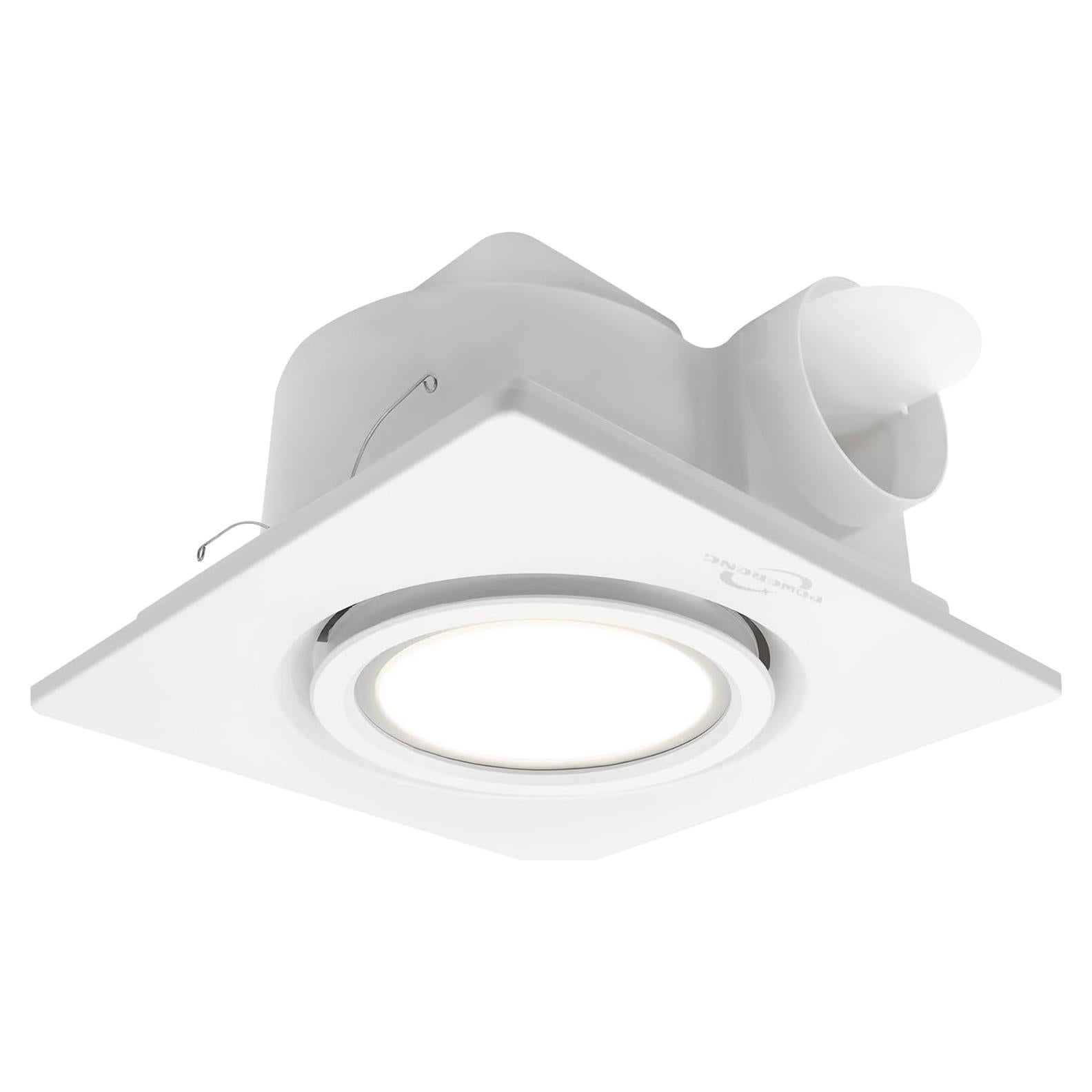 Ventilador Extractor de Baño POWERENG con Luz LED 12W 164 CFM