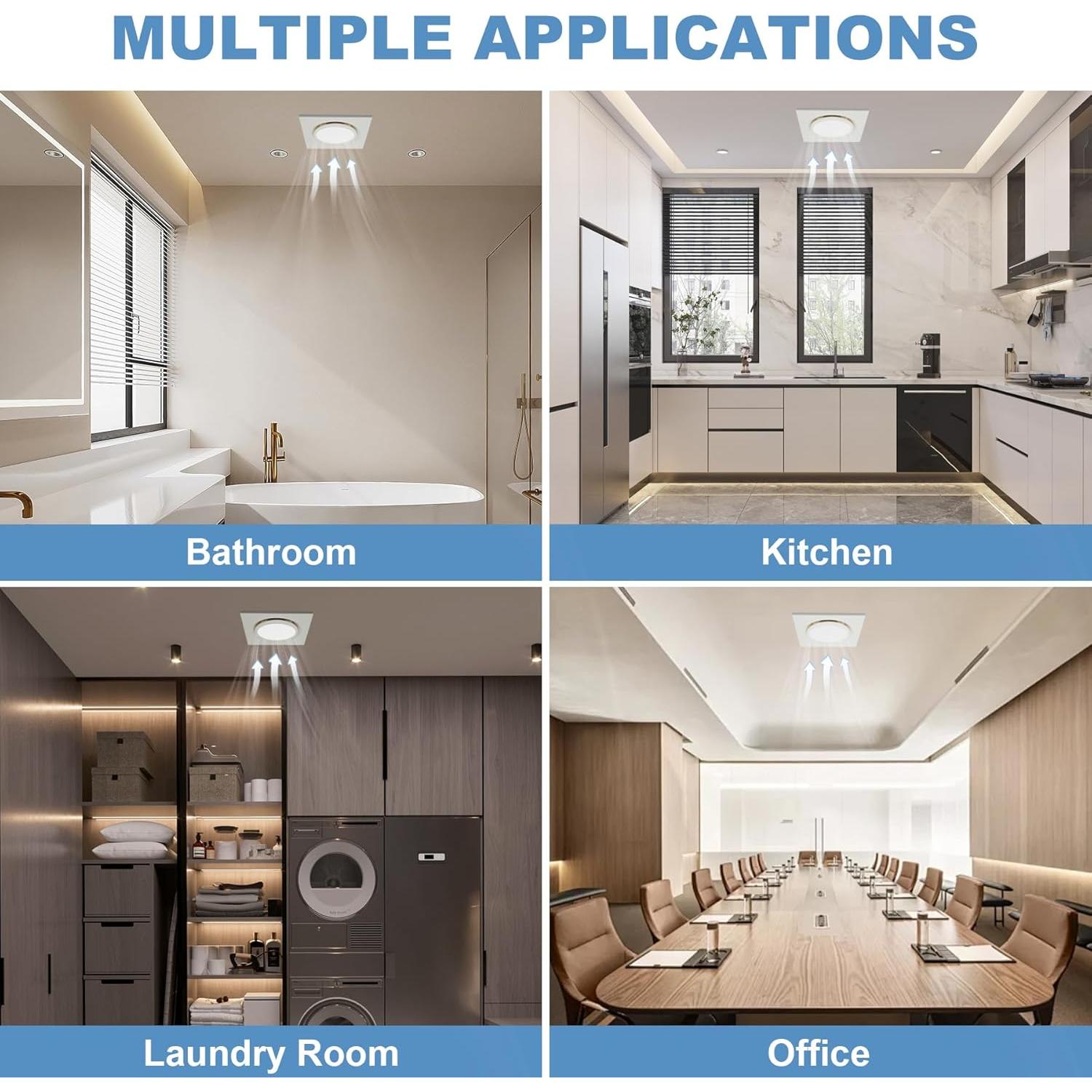 Ventilador Extractor de Baño POWERENG con Luz LED 12W 164 CFM