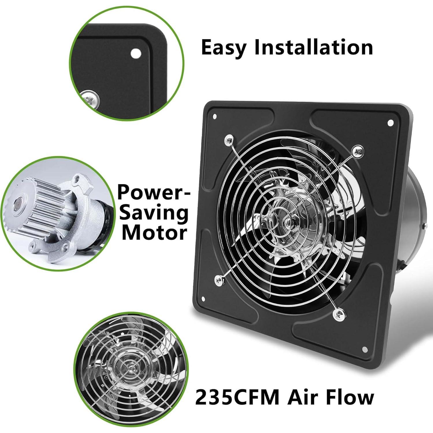 Ventilador de Extracción POWERENG 6" 235CFM Ajustable 40W