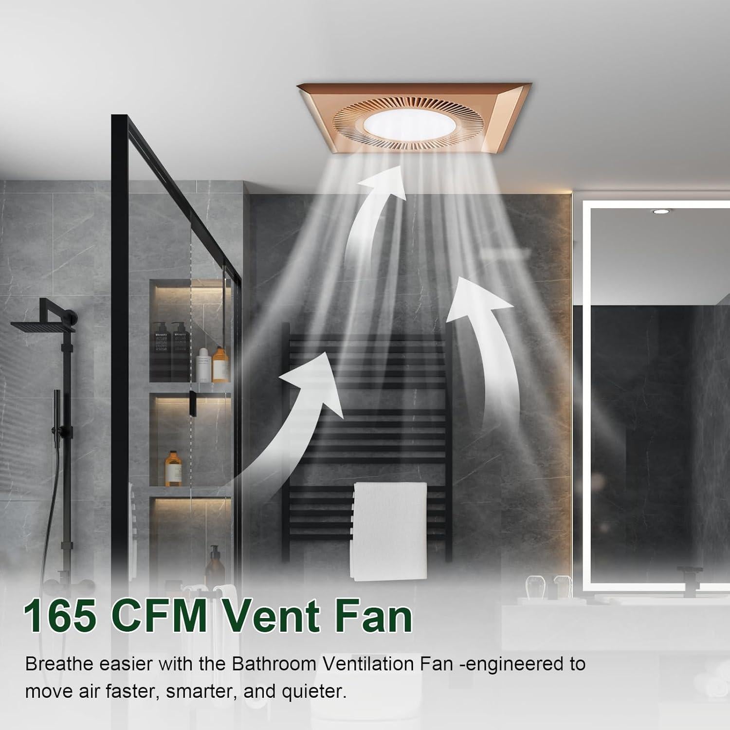 Ventilador Extractor de Baño con Luz LED 11W 165 CFM