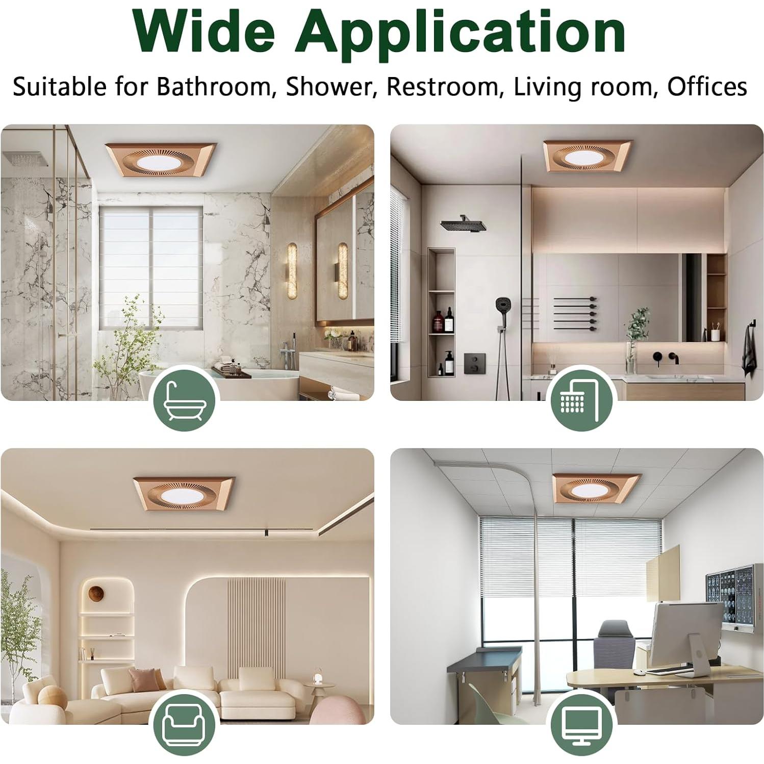 Ventilador Extractor de Baño con Luz LED 11W 165 CFM