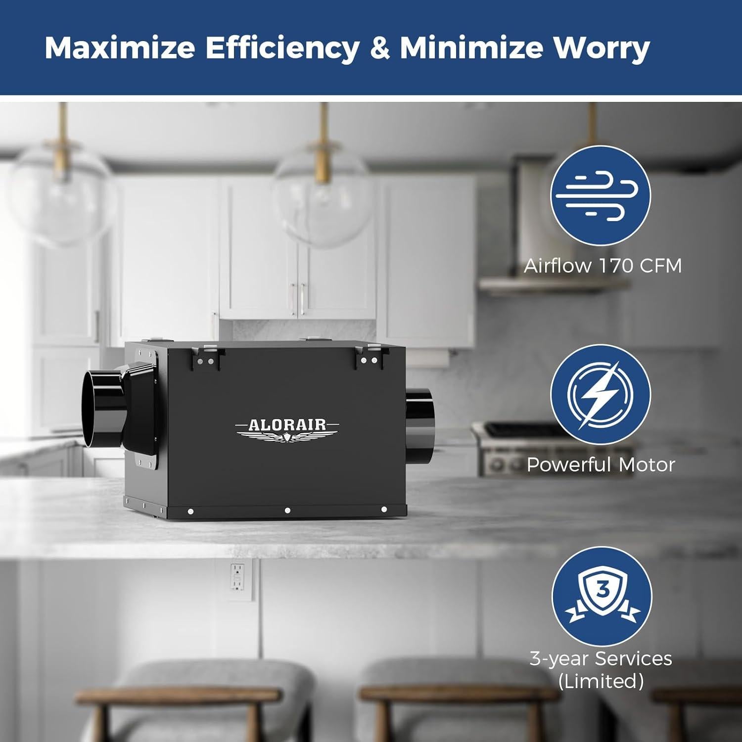 Ventilador Extractor de Baño ALORAIR CloudStorm 170 CFM