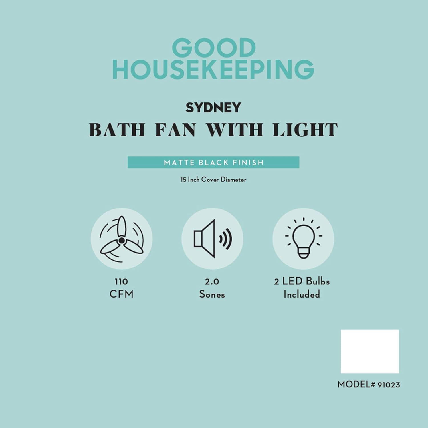 Ventilador de Baño Decorativo Good Housekeeping Sydney 110 CFM