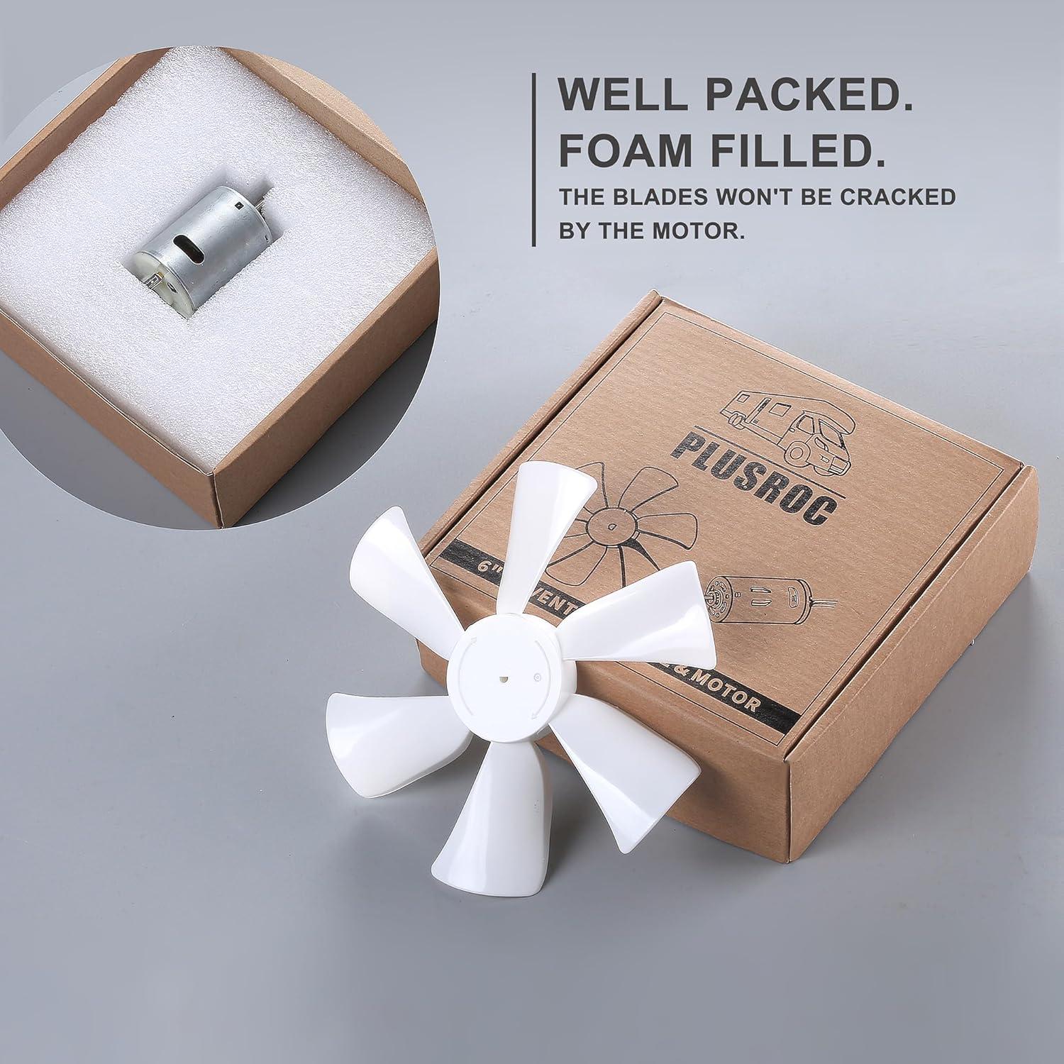 Ventilador de Reemplazo PlusRoc 6" 12V para RV - 130 CFM