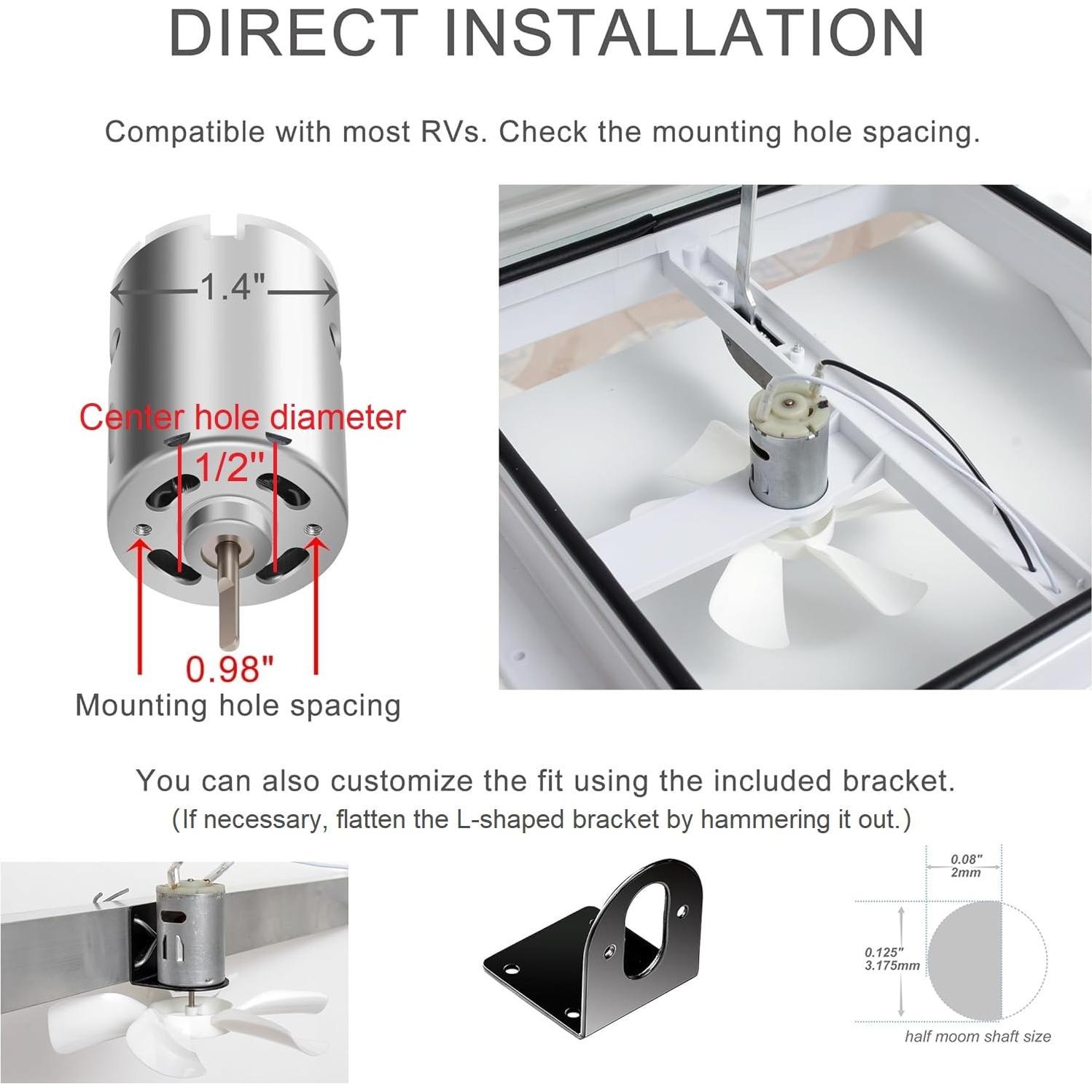 Ventilador de Reemplazo PlusRoc 6" 12V para RV - 130 CFM