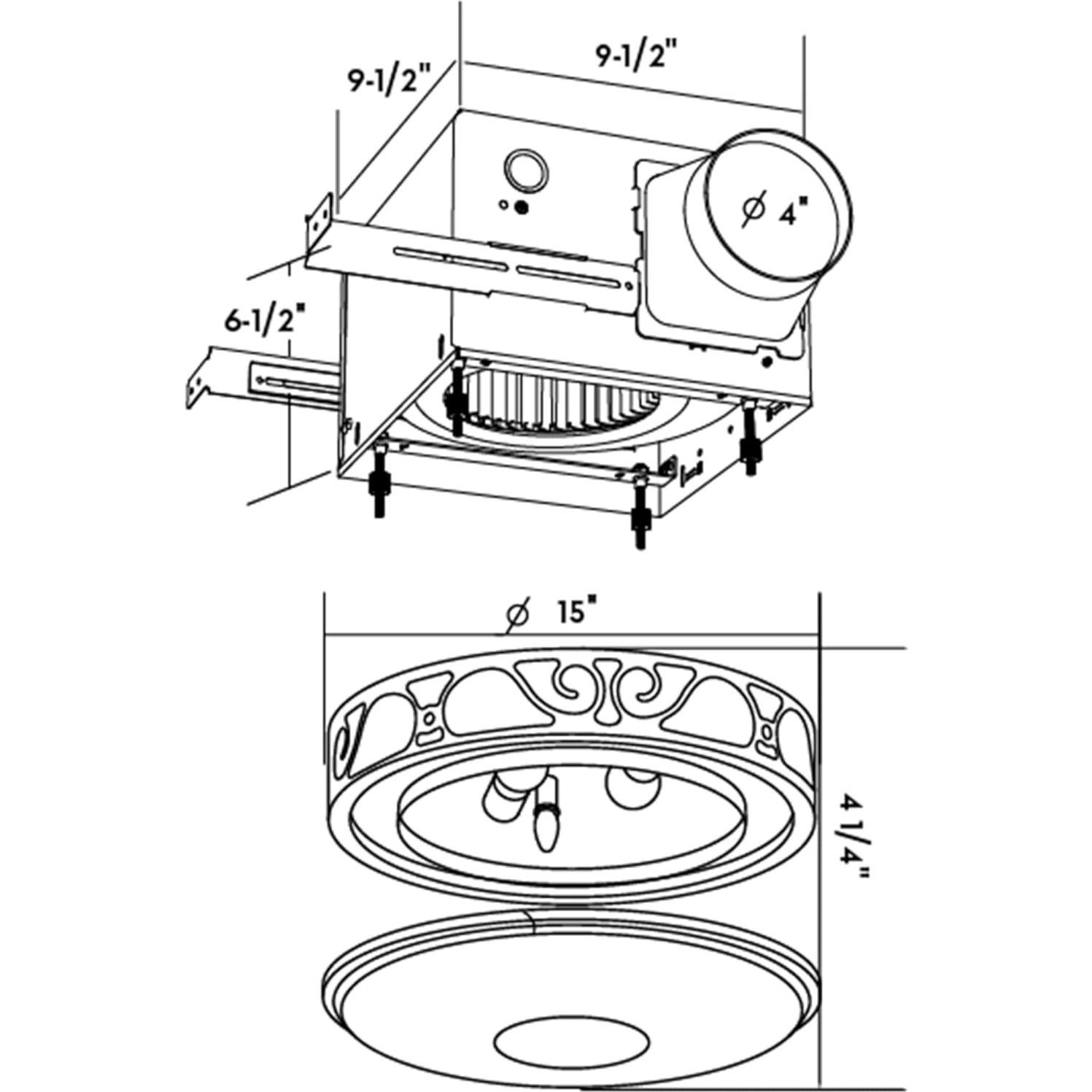 Ventilador de Baño Good Housekeeping Roman II 110 CFM 2.0 Sones