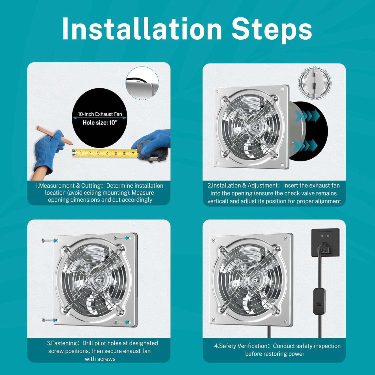 Ventilador de Escape HG Power 10 Pulgadas Metal 988 CFM