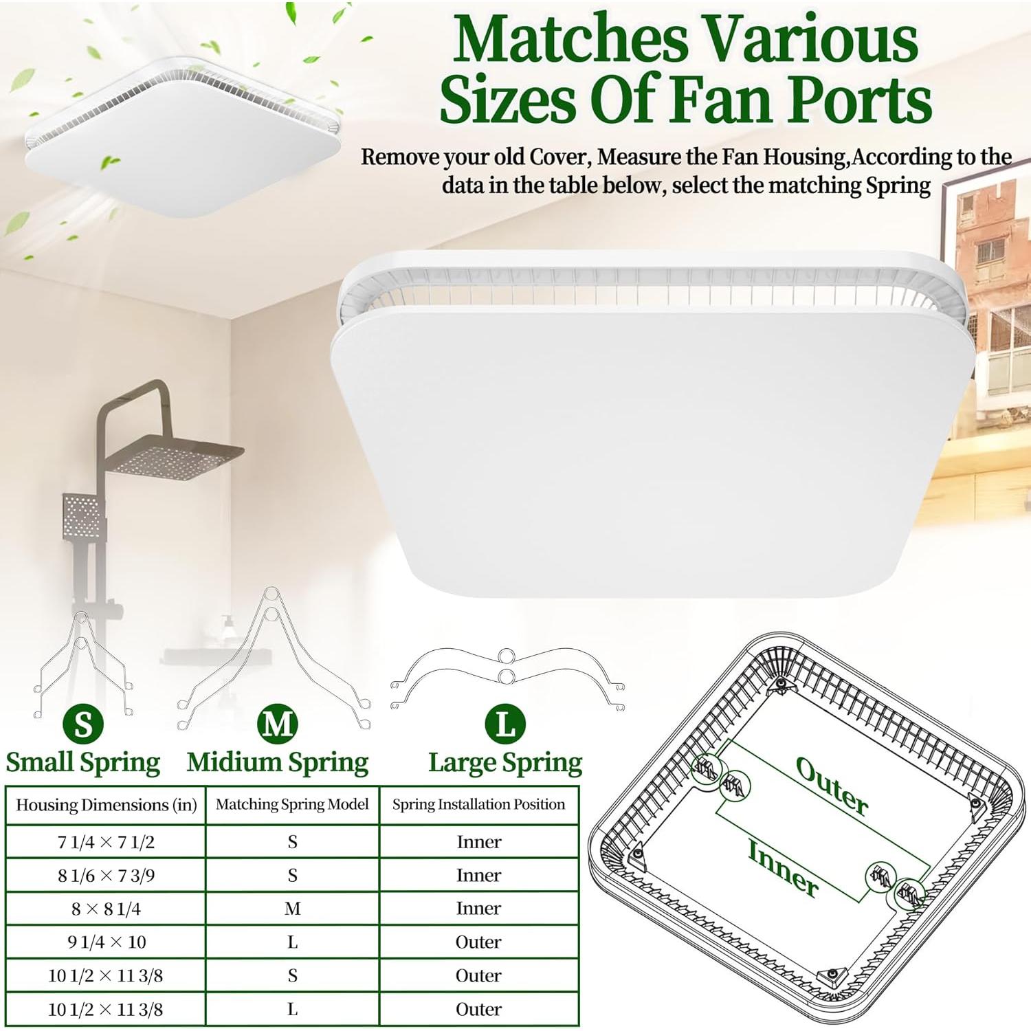 Cubierta de Ventilador de Baño MAYITOP FG701S 33.66x33.66cm