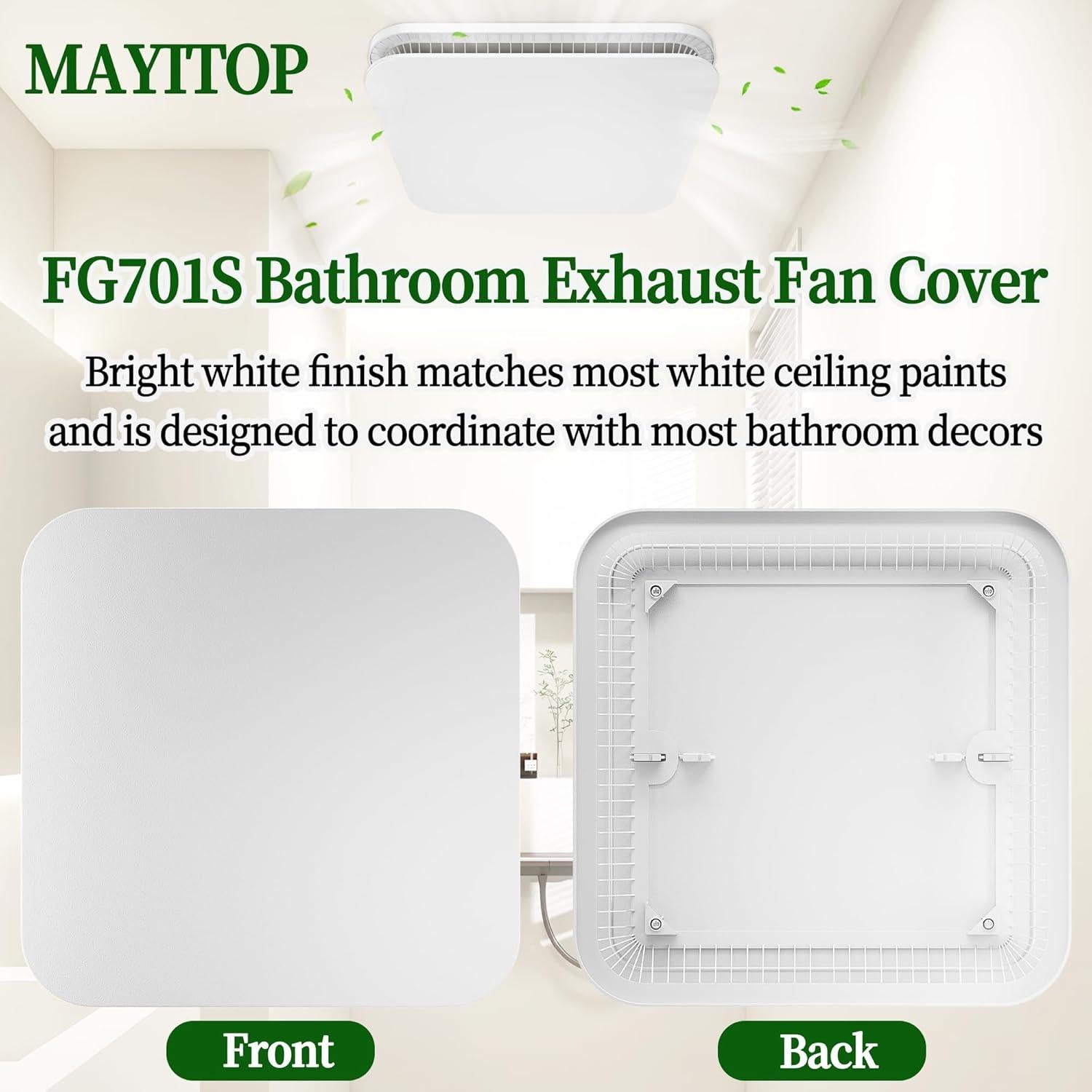 Cubierta de Ventilador de Baño MAYITOP FG701S 33.66x33.66cm