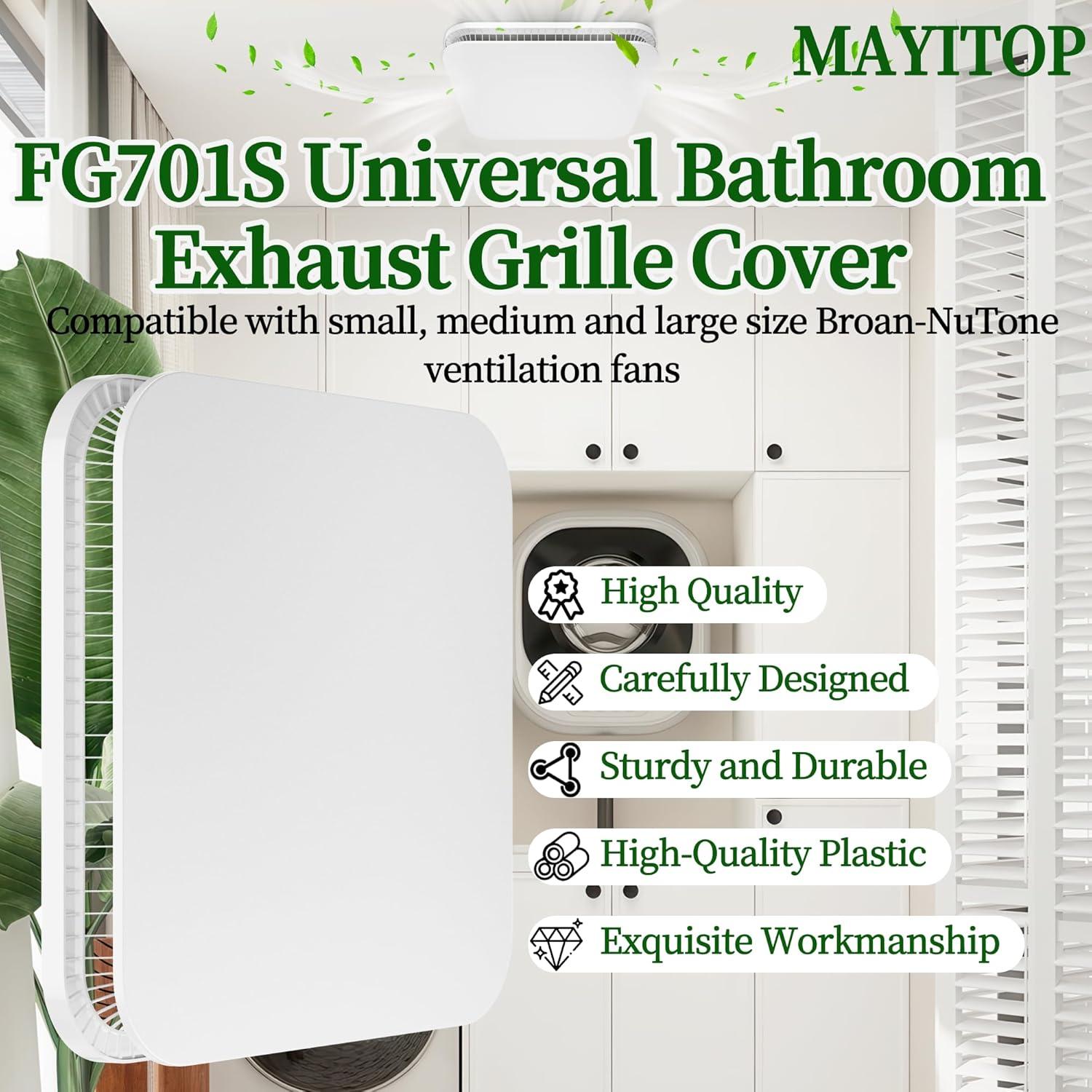 Cubierta de Ventilador de Baño MAYITOP FG701S 33.66x33.66cm