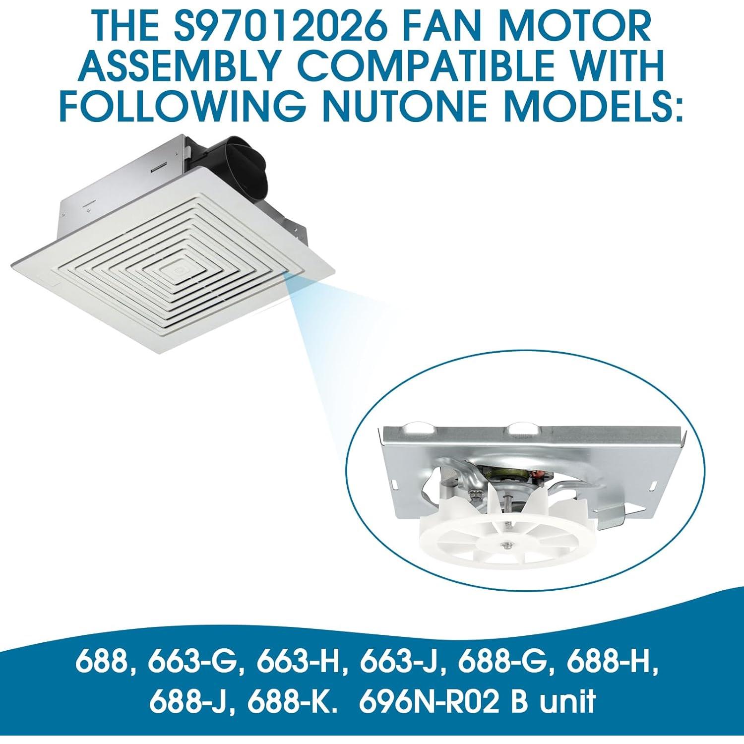 Unidad de Ventilador 50 CFM Nutone S97012026 + Rejilla 97011723