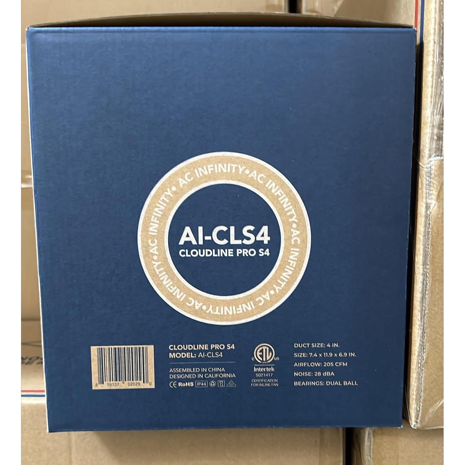 Ventilador de Conducto AC Infinity CLOUDLINE S4 4" Silencioso