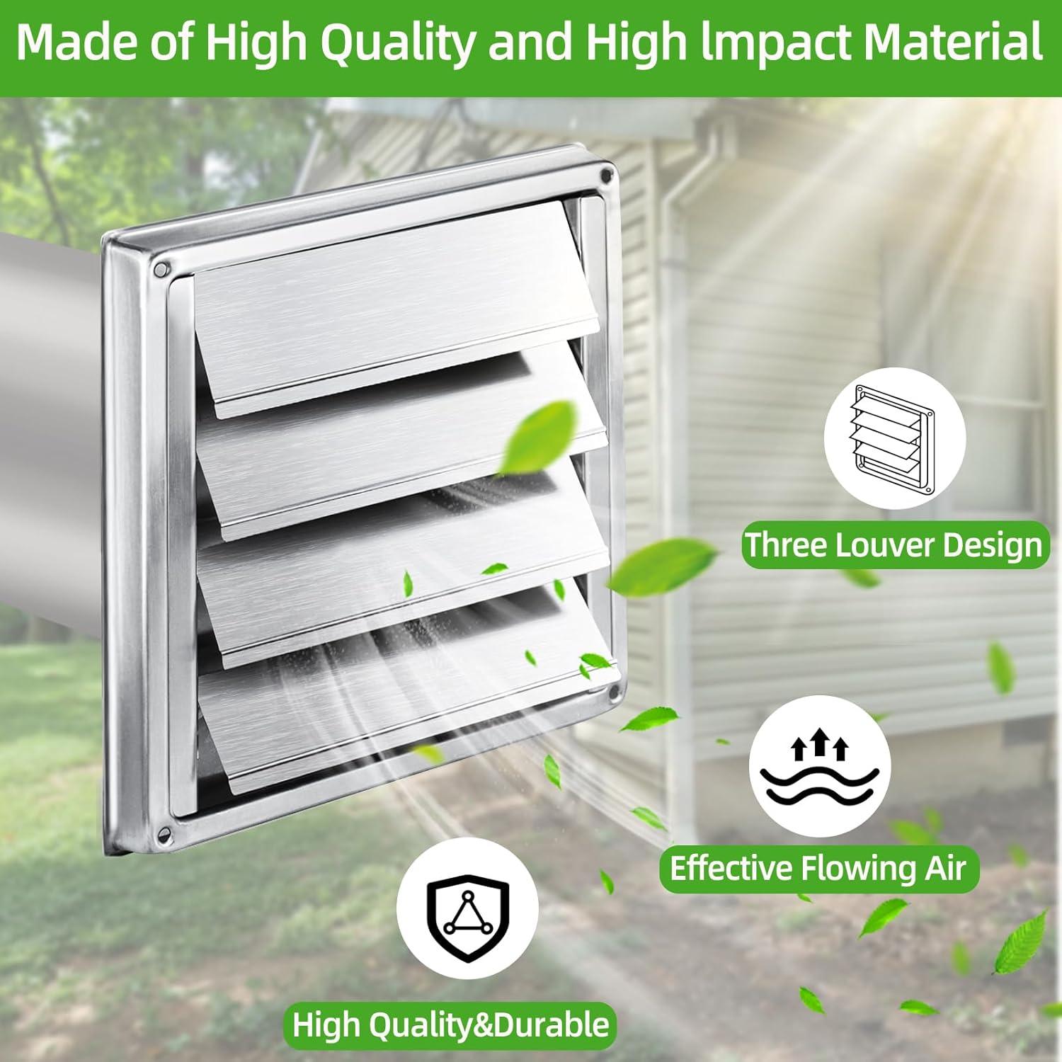 Kit de Ventilación para Secadora JIANBENKJ 4 Pulgadas Acero Inoxidable