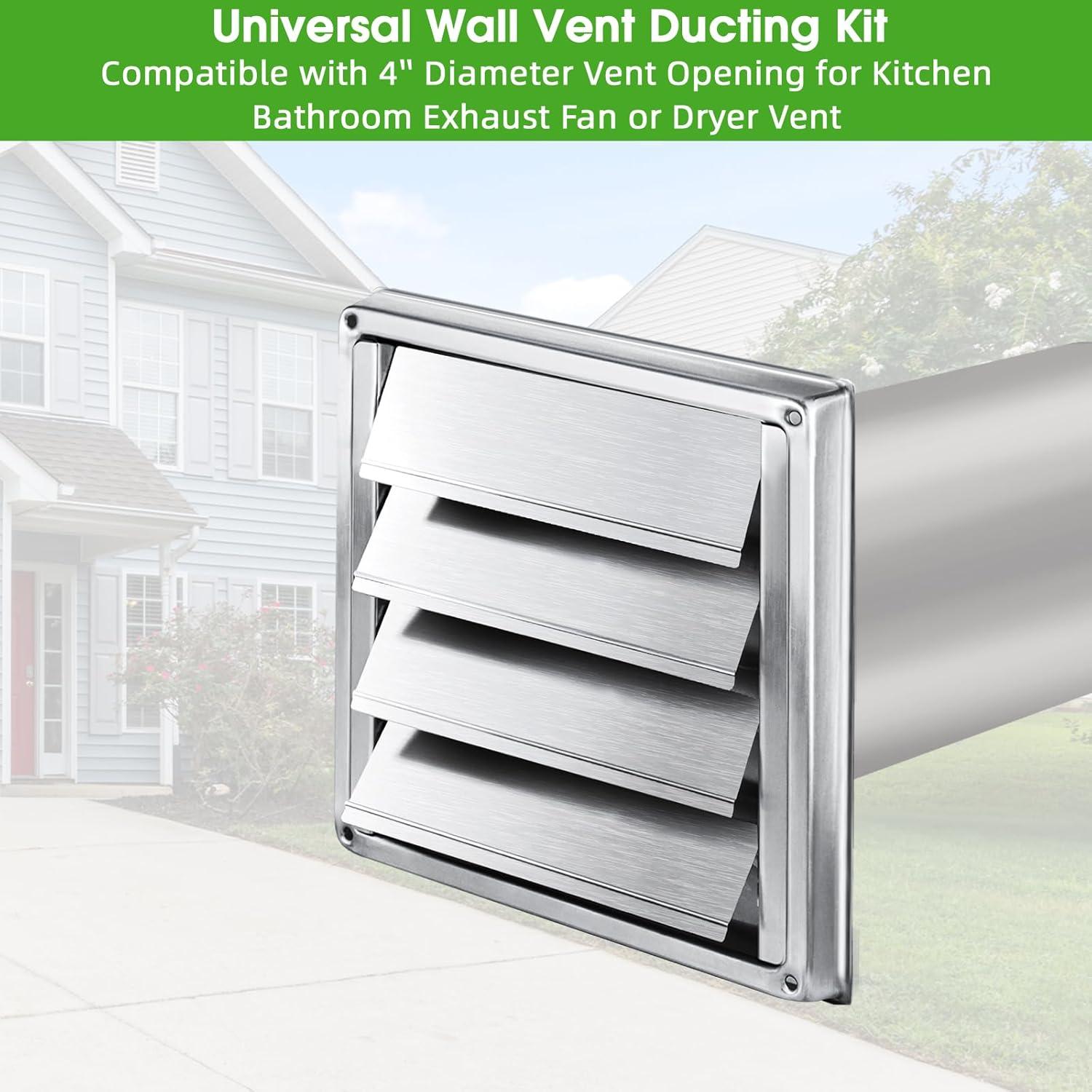 Kit de Ventilación para Secadora JIANBENKJ 4 Pulgadas Acero Inoxidable