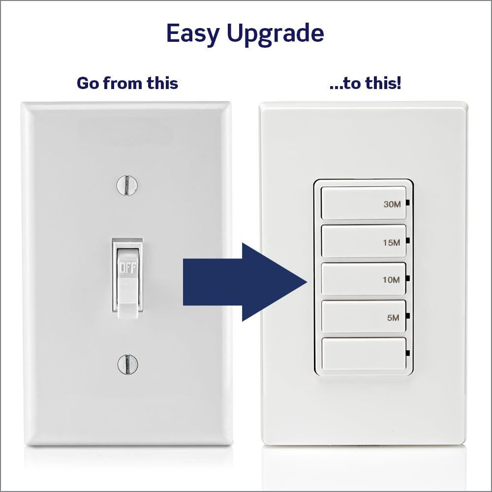 Interruptor Temporizador Leviton 15A 5-10-15-30 min Blanco