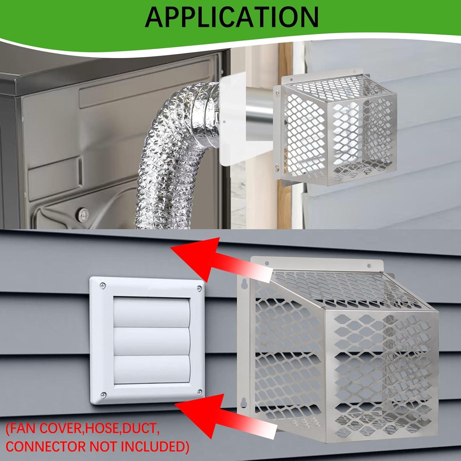 Protector de Ventilación Acero Inoxidable 2PCS 6" Secadora