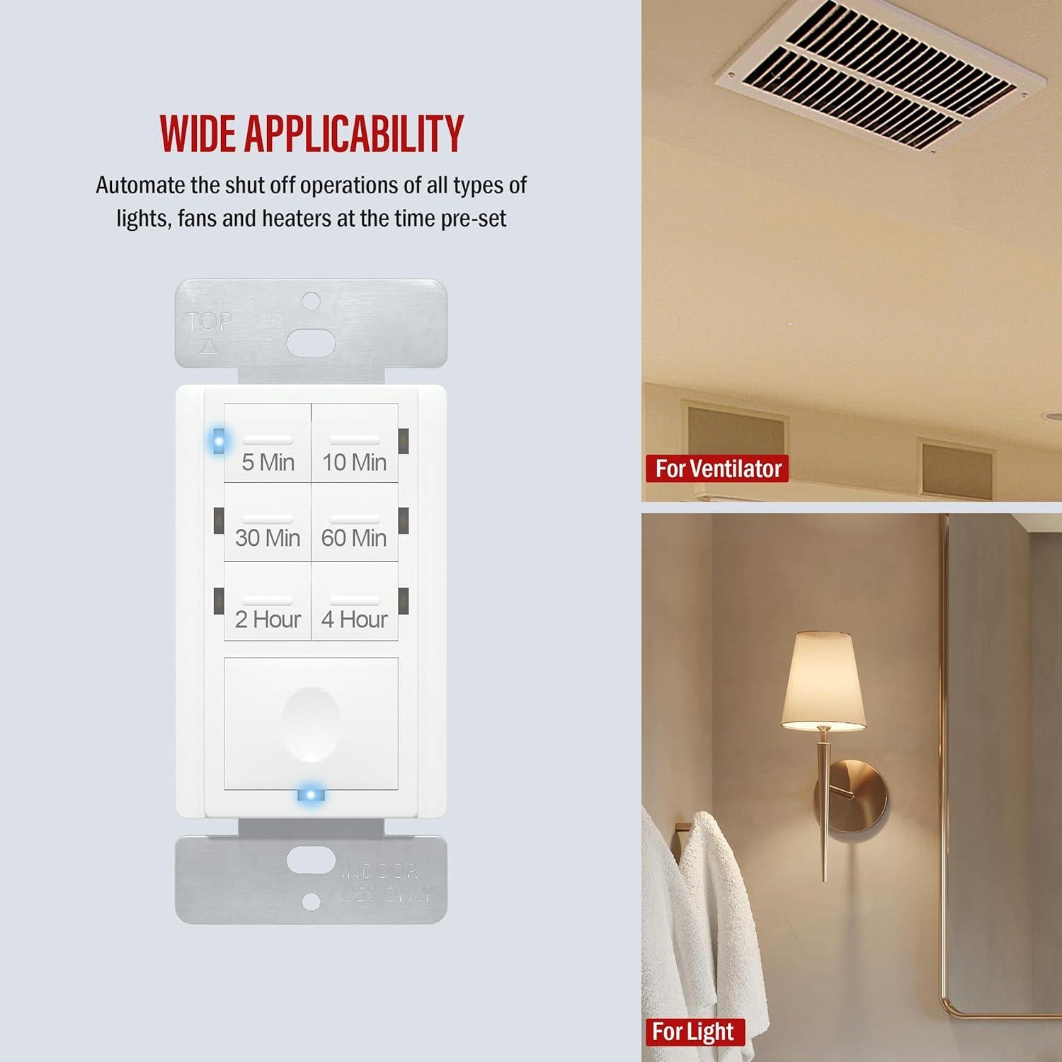 Interruptor Temporizador Enerlites HET06 4 Horas Blanco 2 Pcs